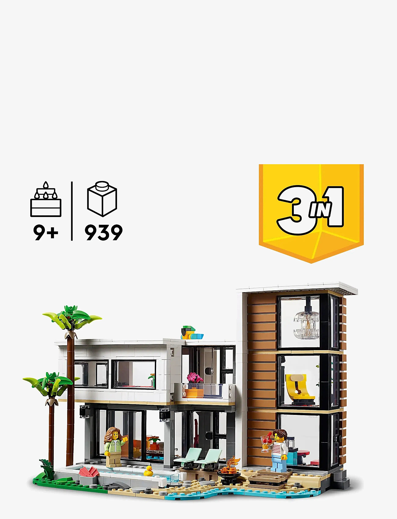 LEGO Creator 3in1 Modern House Toy Playset For Kids 31153