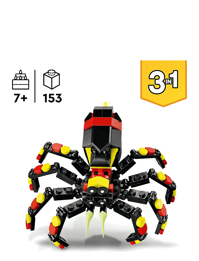 LEGO - Creator 3in1 Wild Animals: Surprising Spider Toy Playset 31159 - lego creator - multi - 1