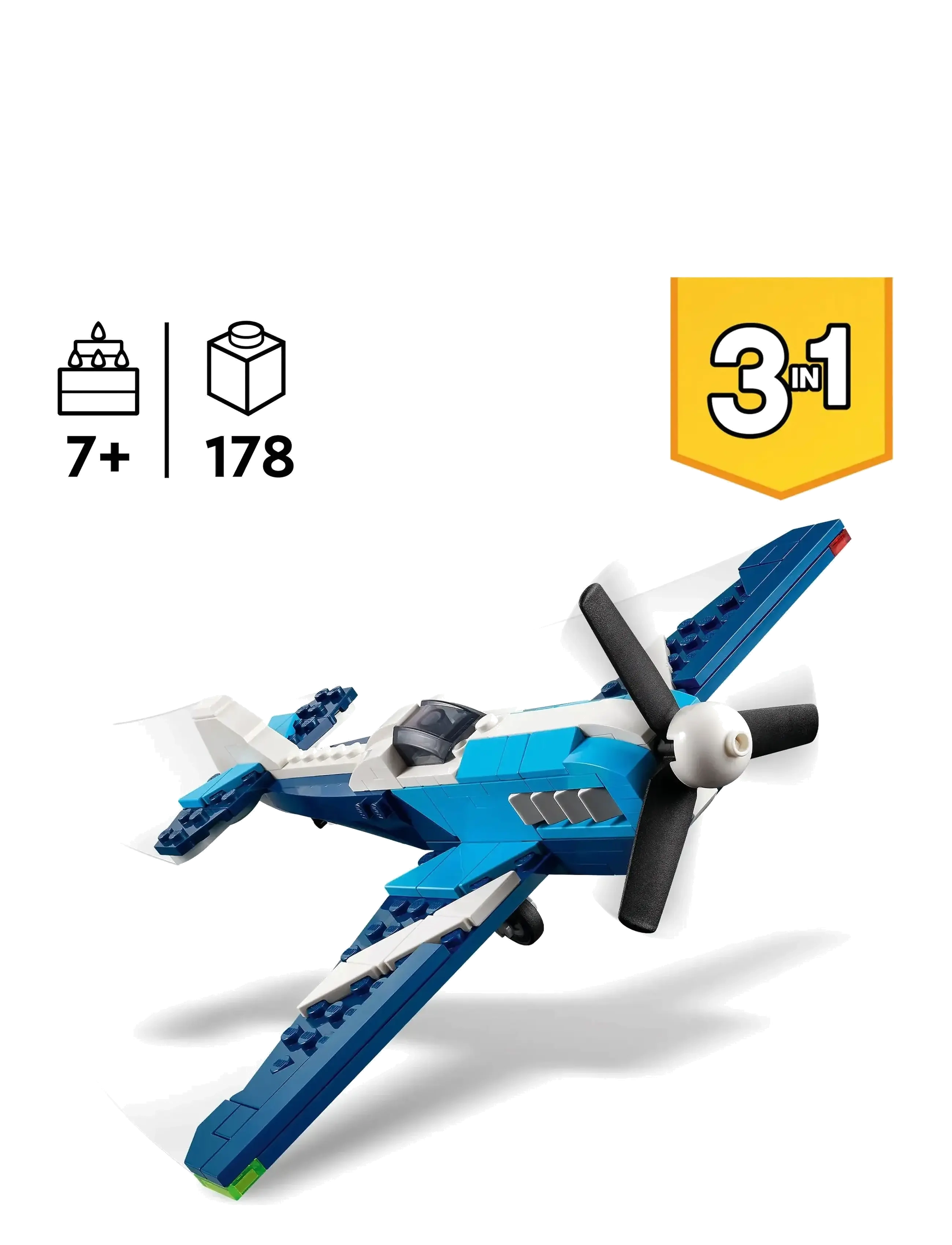 LEGO - Creator 3in1 Aircraft: Race Plane Toy Vehicle Playset 31160 - lego creator - multi - 1