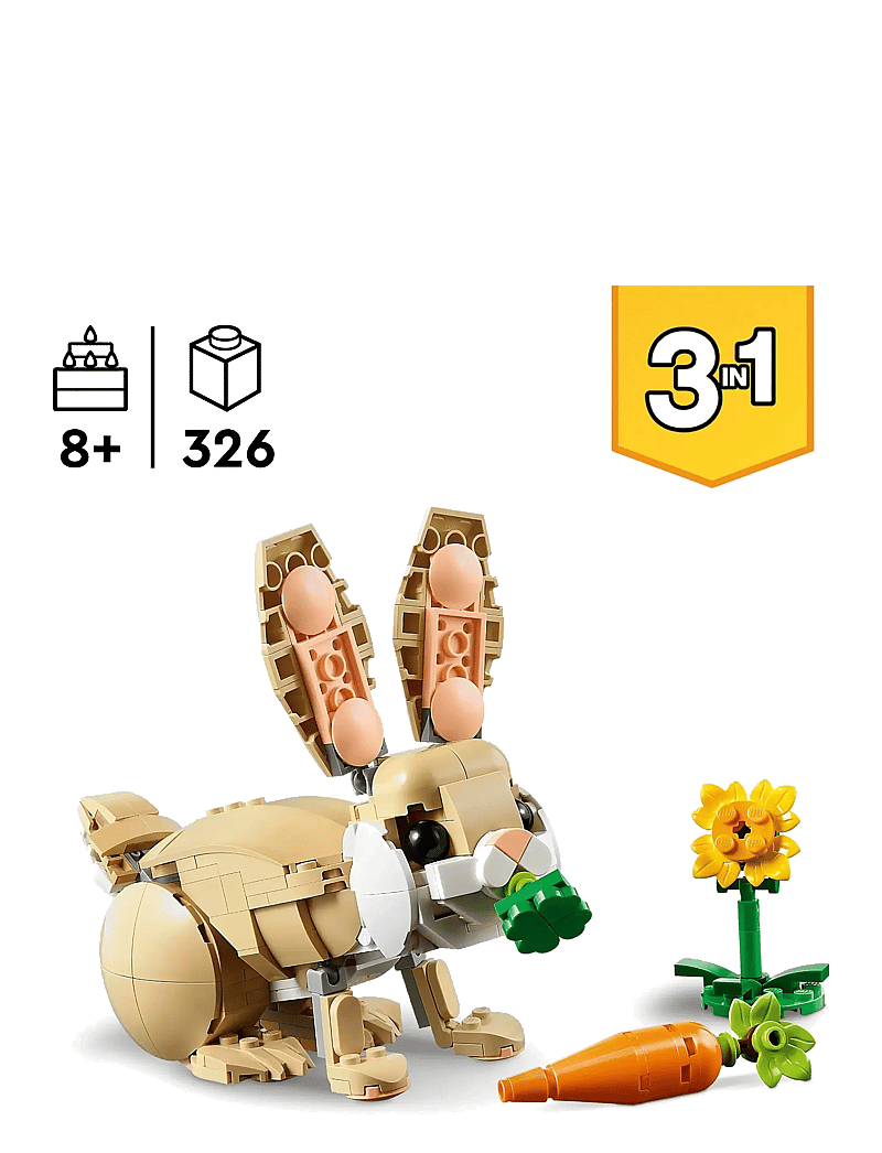 LEGO - Creator 3in1 Cute Bunny Toy Animal Playset 31162 - lego® creator - multi - 1