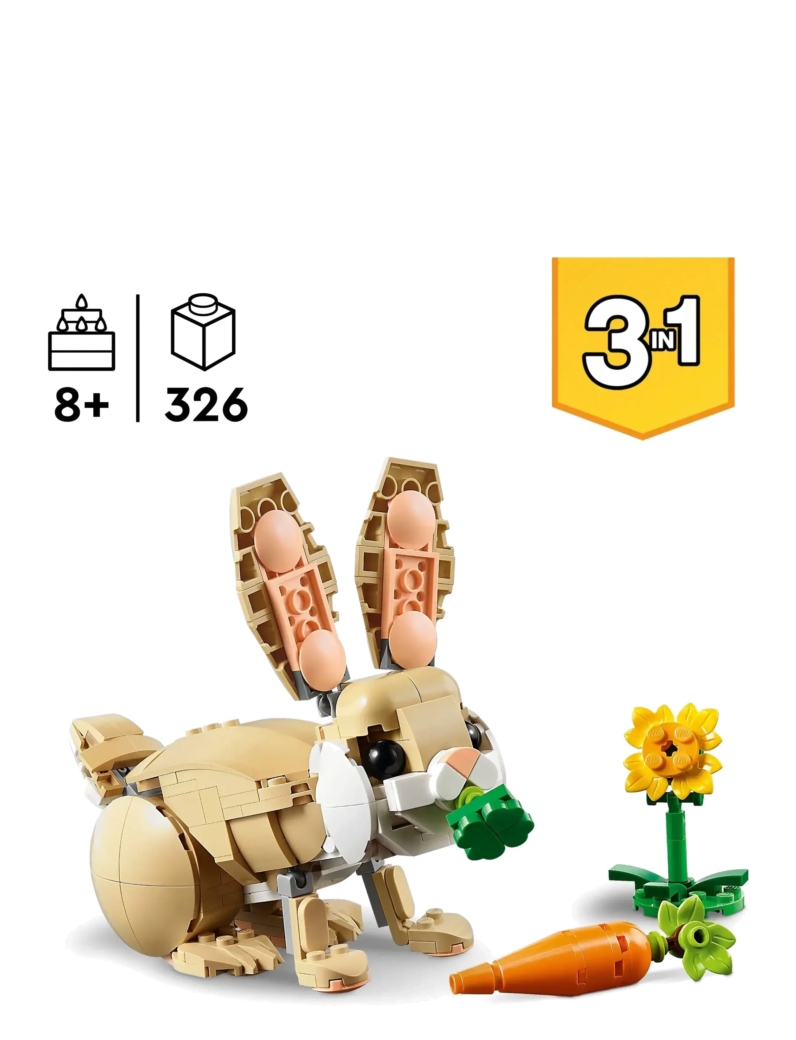 LEGO - Creator 3in1 Cute Bunny Toy Animal Playset 31162 - lego® creator - multi - 1