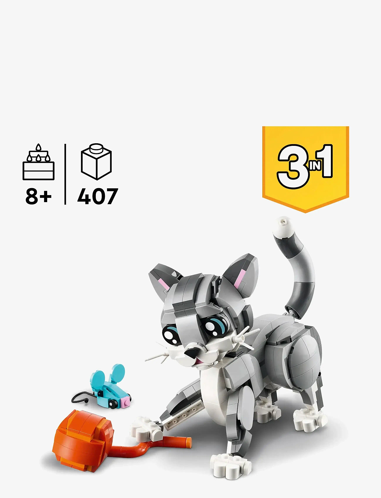 LEGO - Creator 3in1 Playful Cat Pet Toy Animal Playset 31163 - lego creator - multi - 1