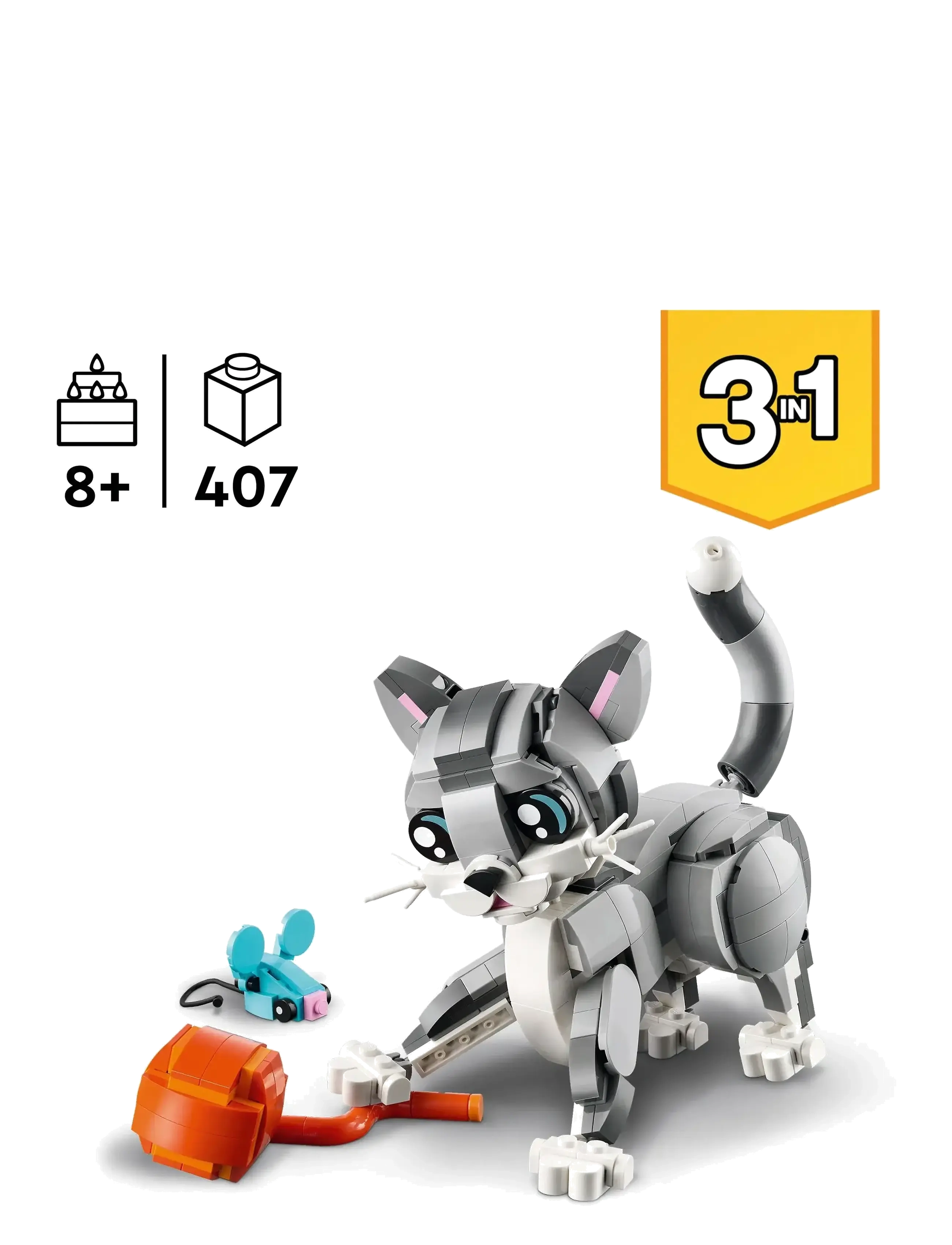 LEGO - Creator 3in1 Playful Cat Pet Toy Animal Playset 31163 - lego® creator - multi - 1