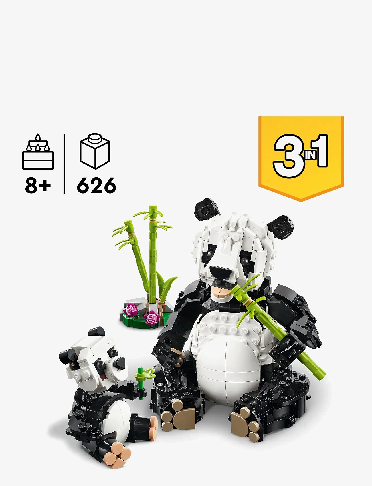 LEGO - Creator 3in1 Wild Animals: Panda Family Toy Playset 31165 - lego creator - multi - 1