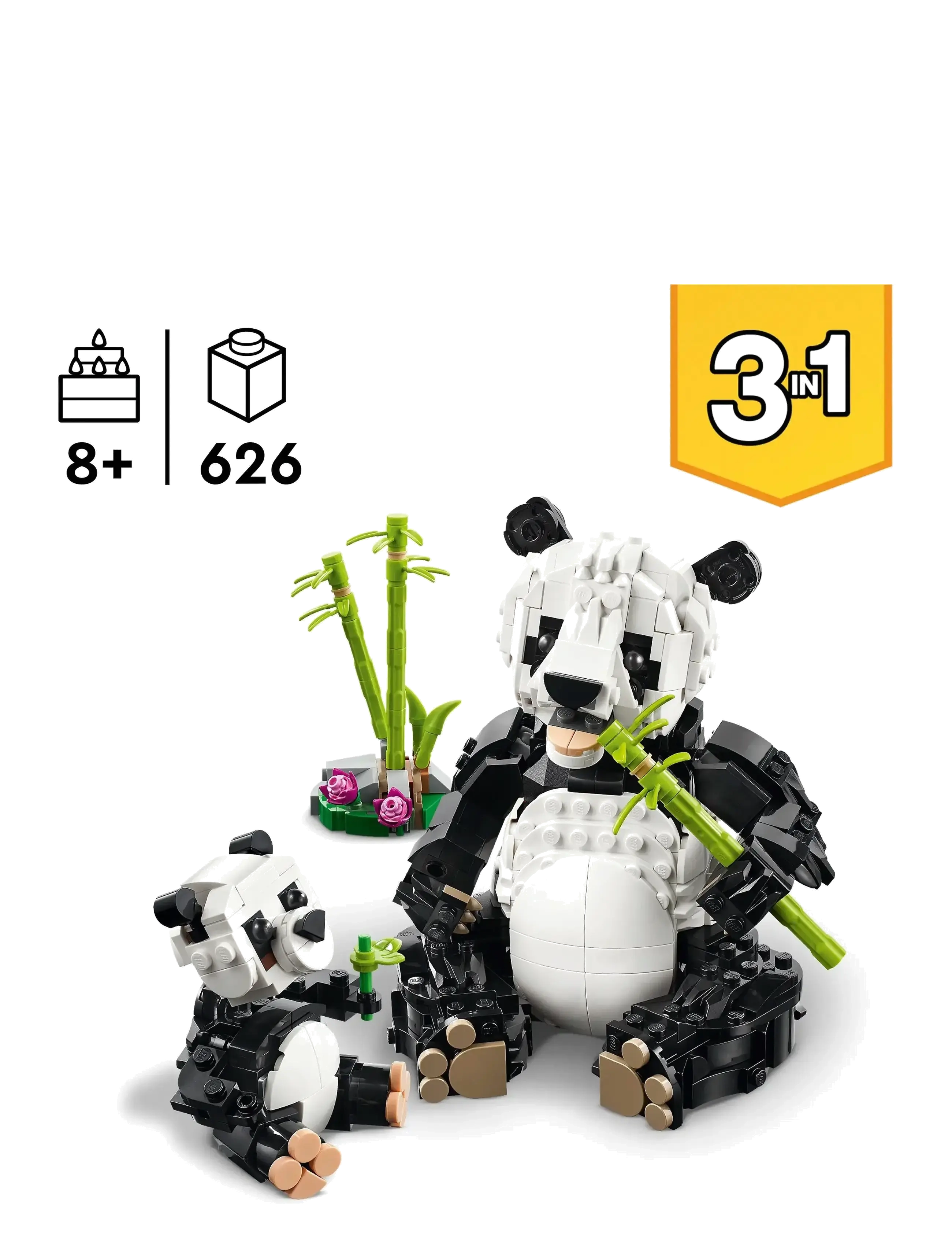 LEGO - Creator 3in1 Wild Animals: Panda Family Toy Playset 31165 - lego creator - multi - 1