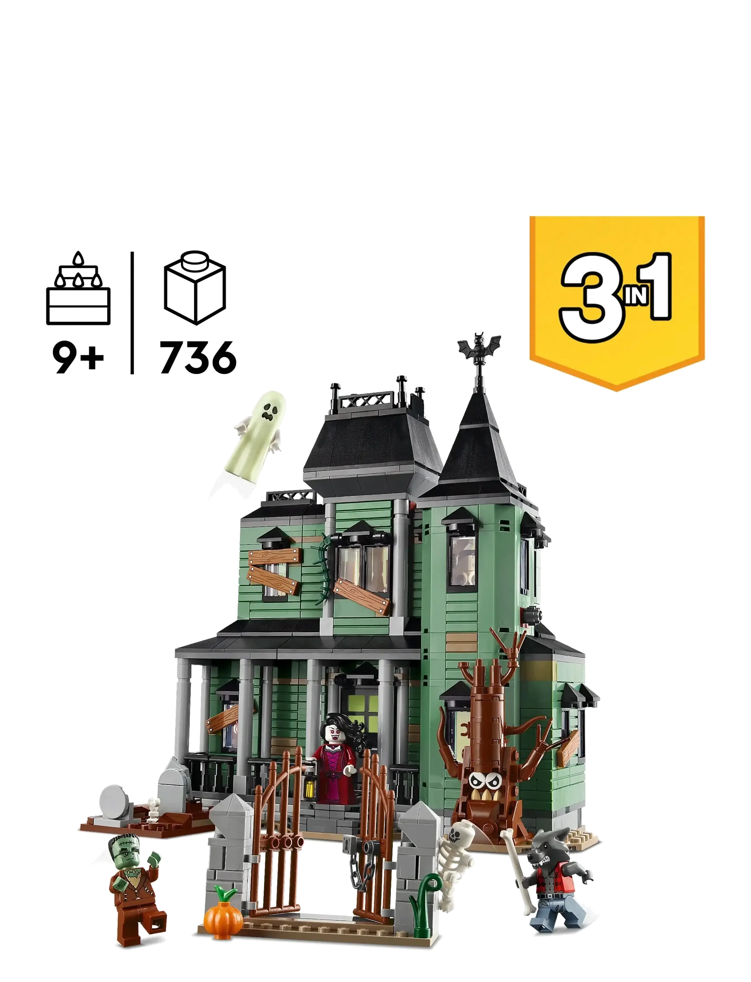 LEGO - Creator 3in1 Haunted Mansion House Building Toy 31167 - lego® creator - multi - 4