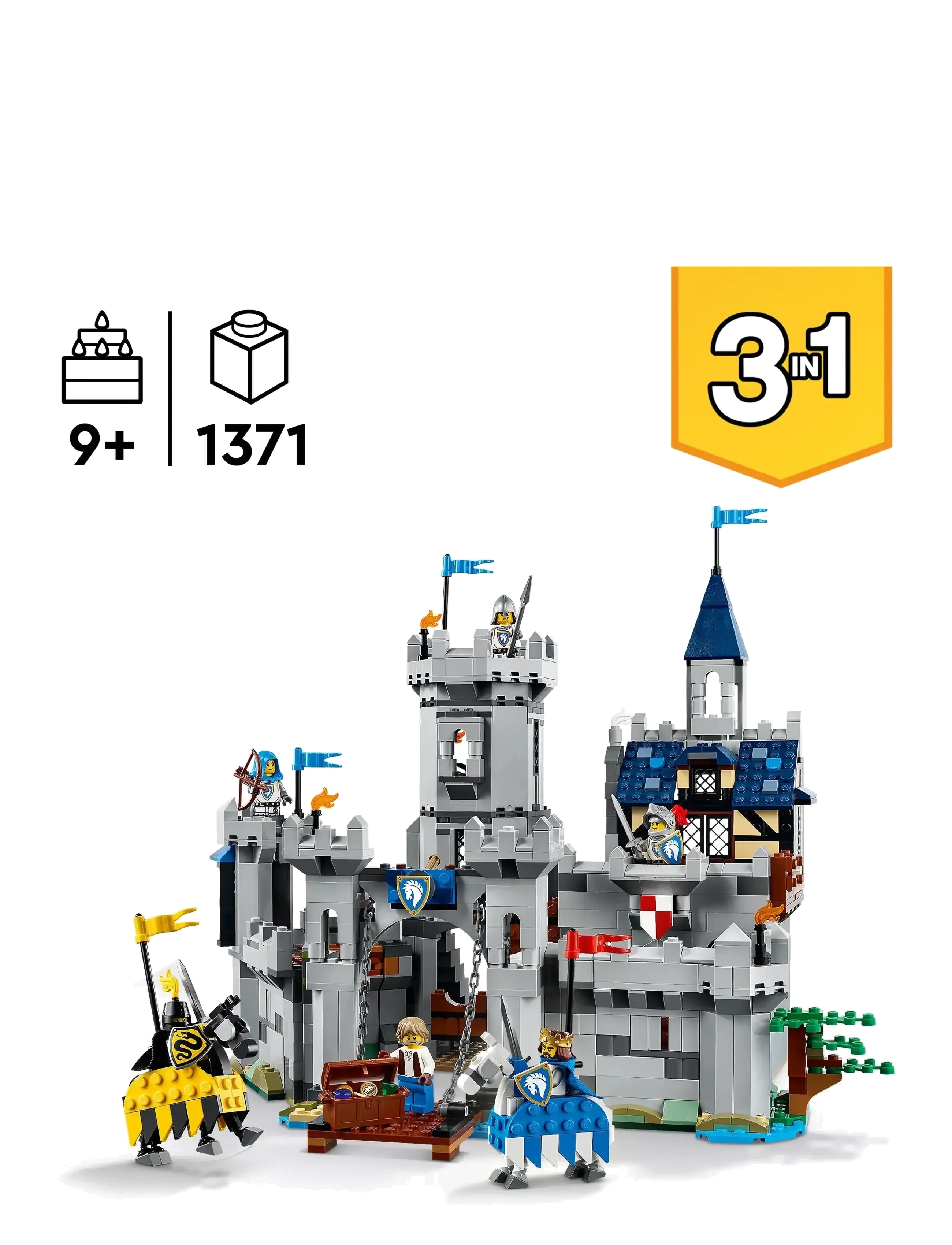 LEGO - Creator 3in1 Medieval Horse Knight Castle Playset Building Toy 31168 - lego creator - multi - 1