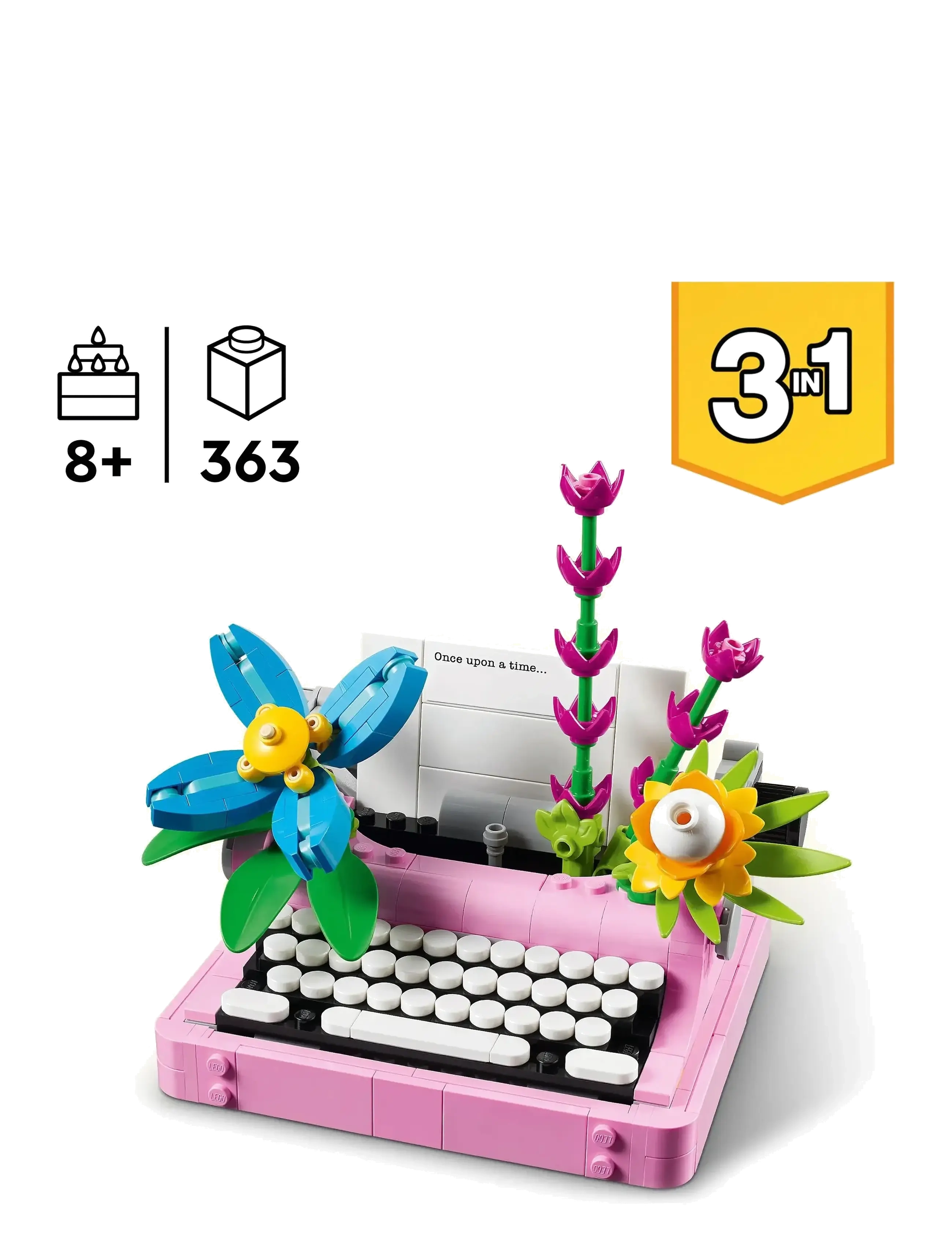 LEGO - Creator 3in1 Typewriter with Flowers Toy Playset 31169 - lego® creator - multi - 1