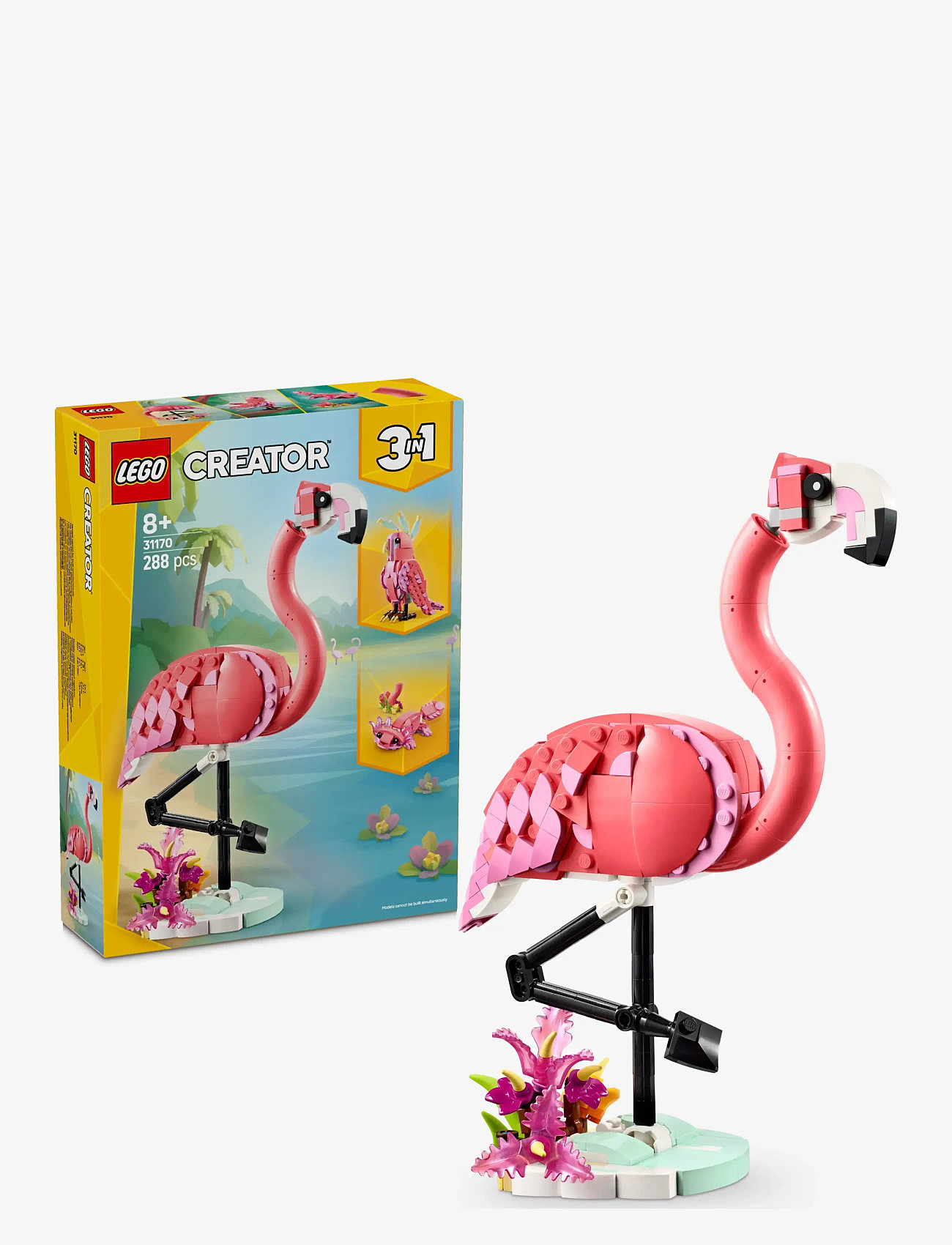 LEGO - Creator 3in1 Wild Animals: Pink Flamingo Animal Toy Playset 31170 - lego creator - multi - 0