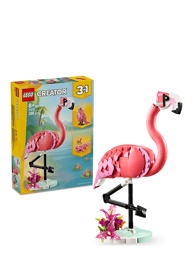 LEGO - Creator 3in1 Wild Animals: Pink Flamingo Animal Toy Playset 31170 - lego creator - multi - 0