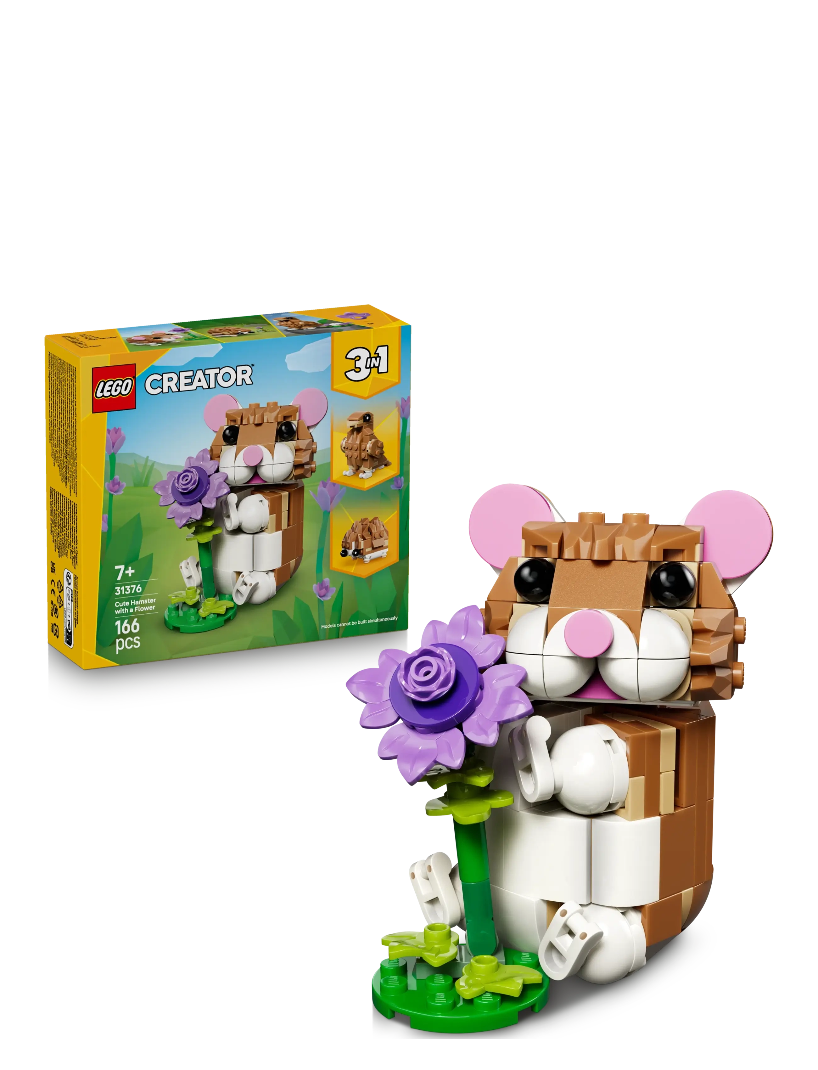 LEGO Sød Hamster Med Blomst 31376, One Size, Lego Spielzeug, Braun - creator, Kinder
