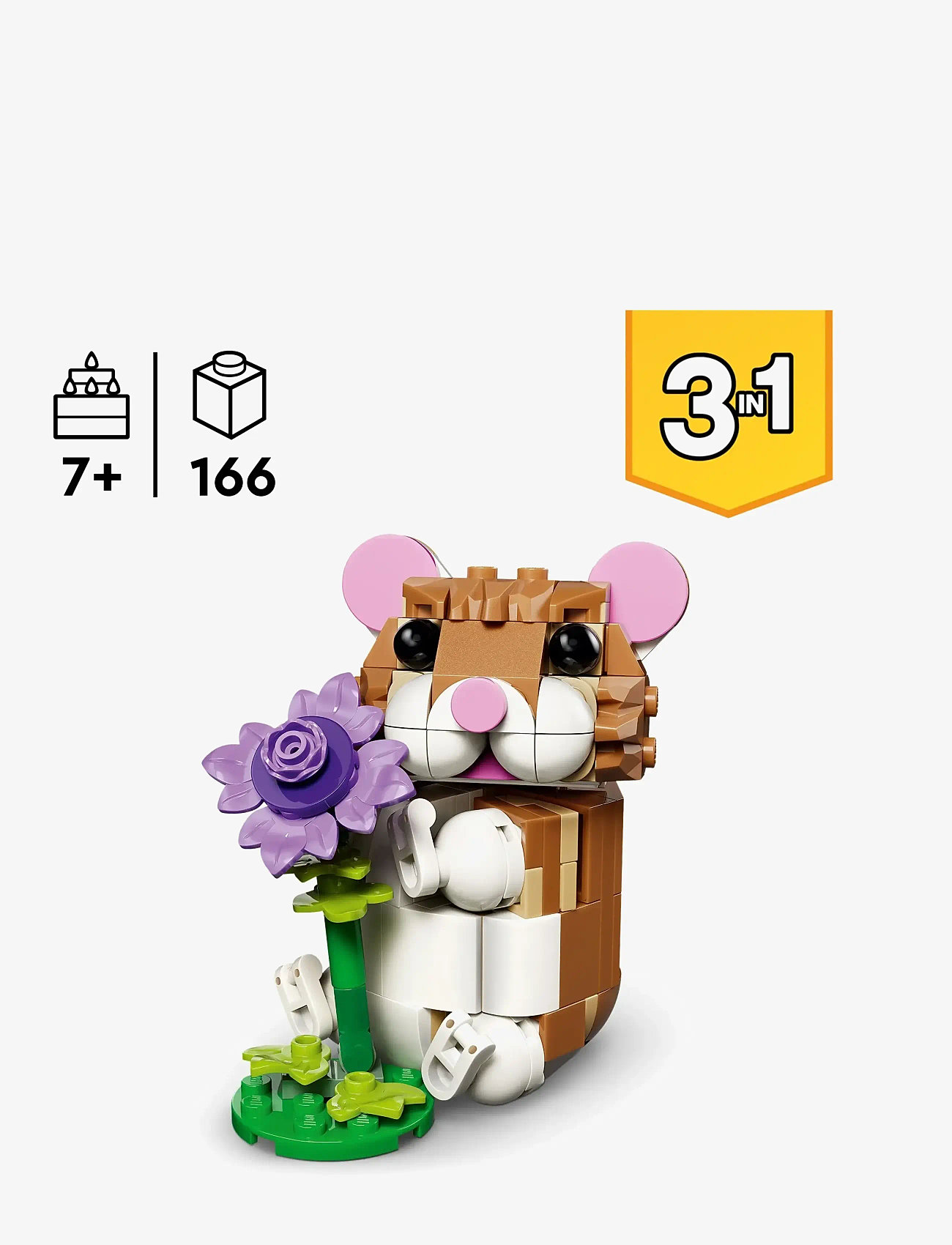 LEGO - Creator 3 in 1 Cute Hamster with a Flower Toy 31376 - lego creator - multi - 1