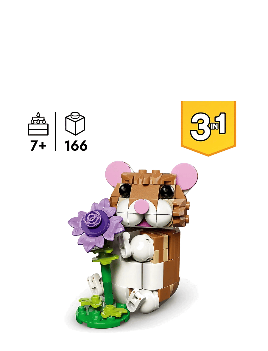 LEGO - Creator 3 in 1 Cute Hamster with a Flower Toy 31376 - lego creator - multi - 1