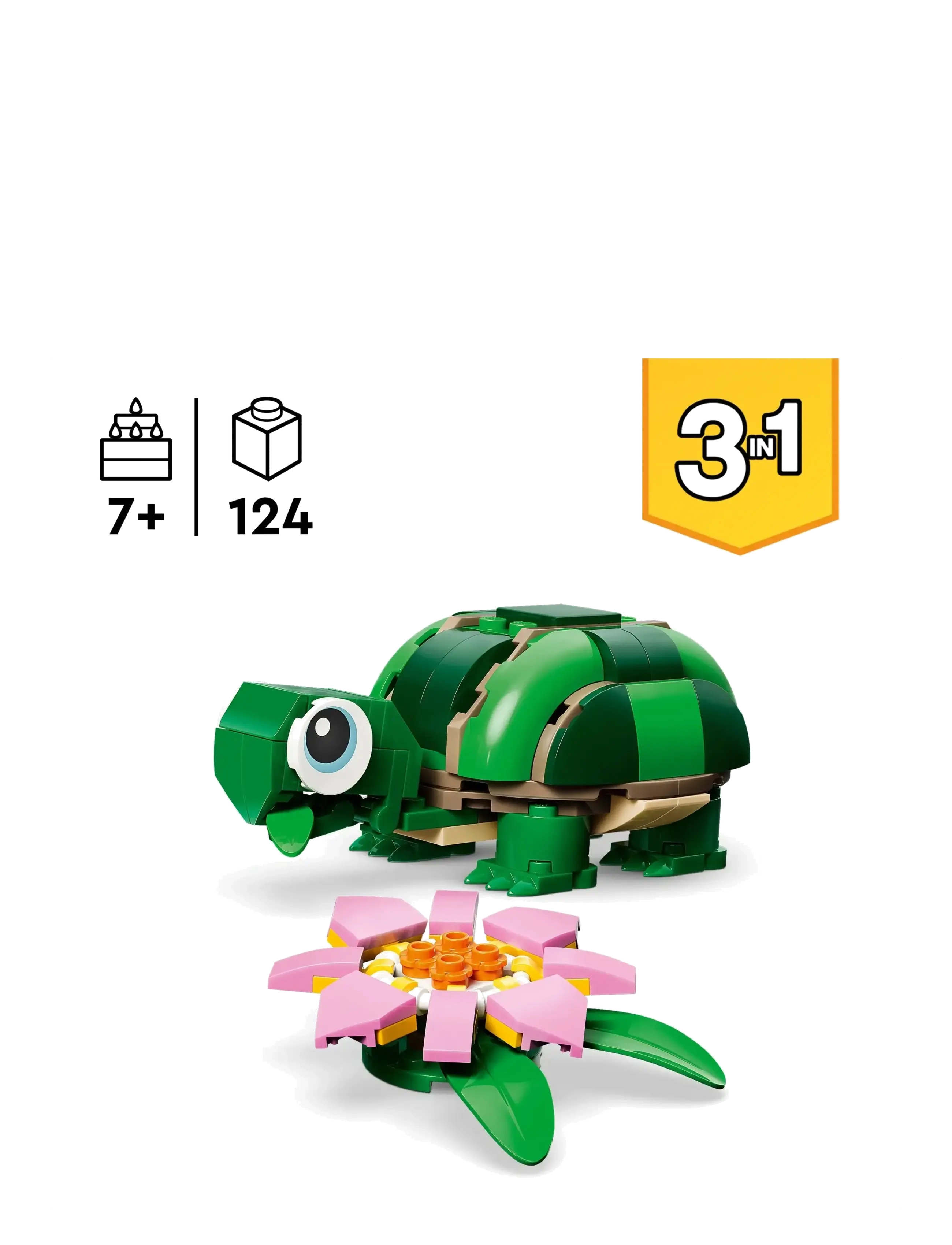 LEGO - Creator 3 in 1 Turtle with a Water Lily Flower 31377 - lego creator - multi - 1