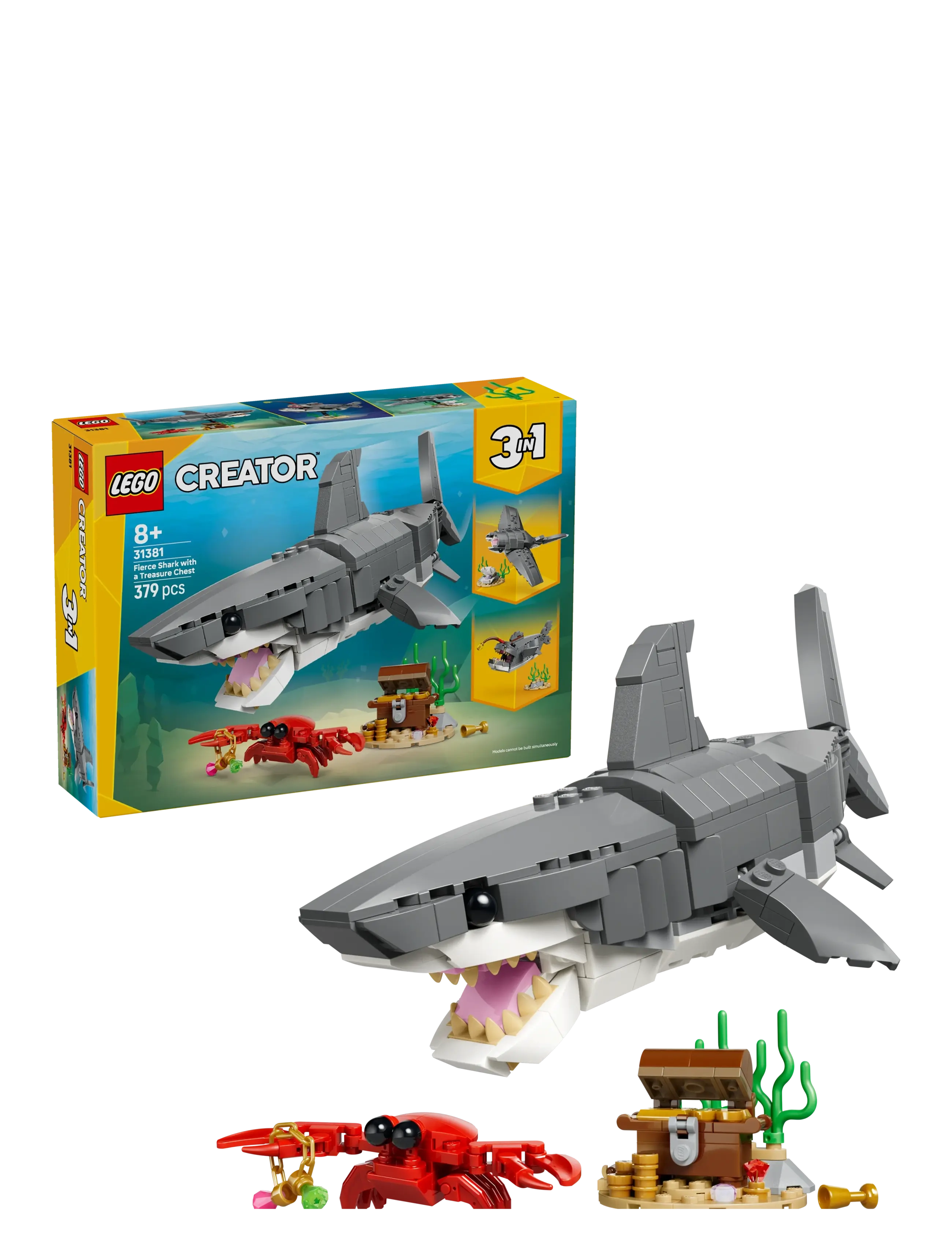 LEGO Farlig Haj Med Skattekiste 31381, One Size, Lego Spielzeug, Grau - creator, Kinder