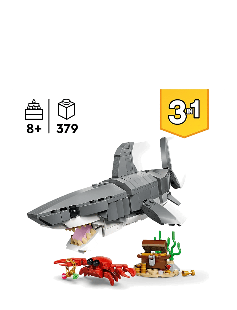 LEGO - Creator Fierce Shark with a Treasure Chest Toy 31381 - lego creator - multi - 1