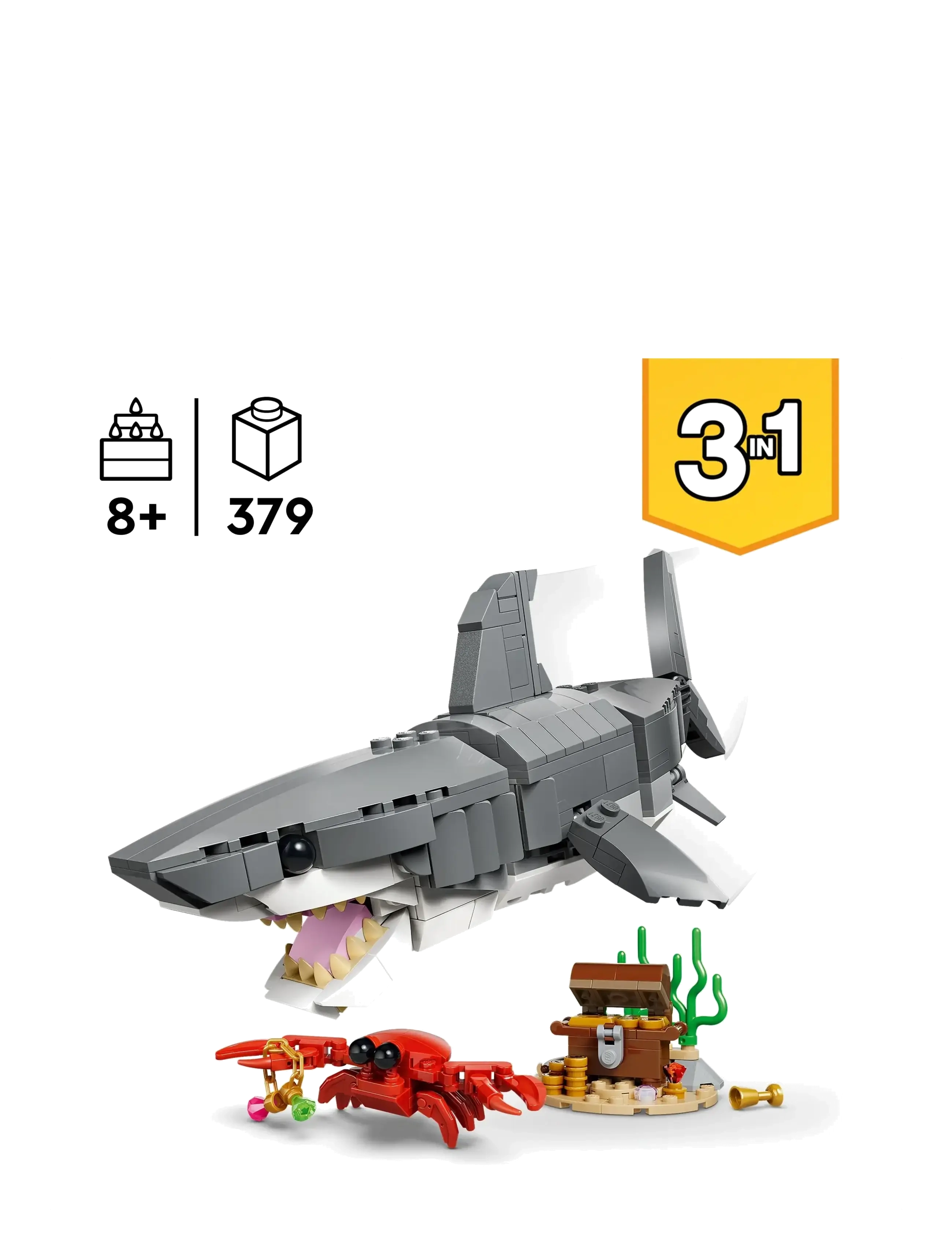 LEGO - Creator Fierce Shark with a Treasure Chest Toy 31381 - lego creator - multi - 1