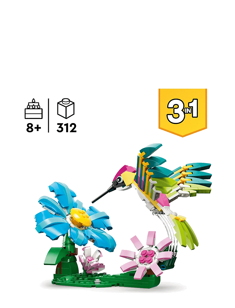 LEGO - Creator 3 in1 Wild Animals: Colourful Hummingbird Decor 31384 - lego creator - multi - 1