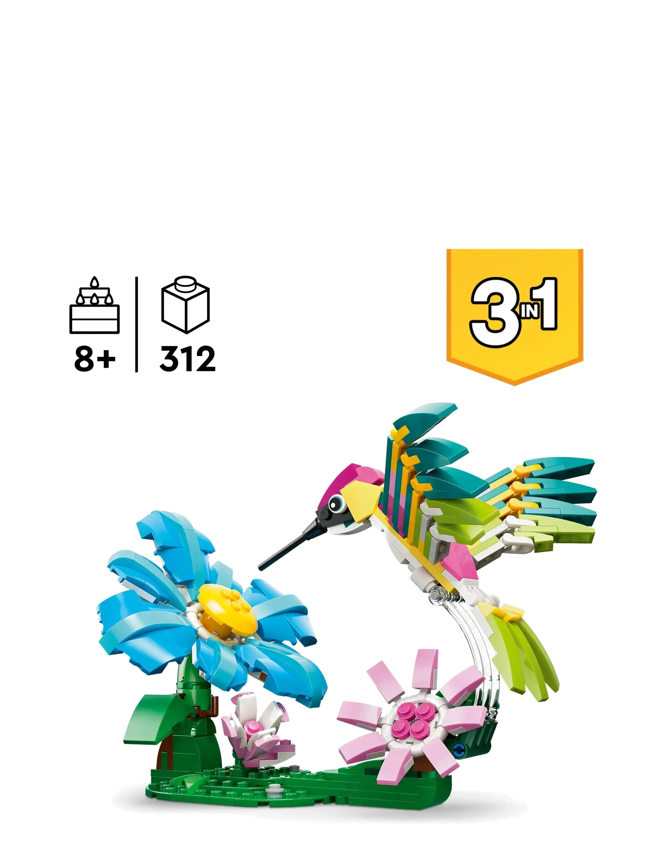 LEGO - Creator 3 in1 Wild Animals: Colourful Hummingbird Decor 31384 - lego creator - multi - 1