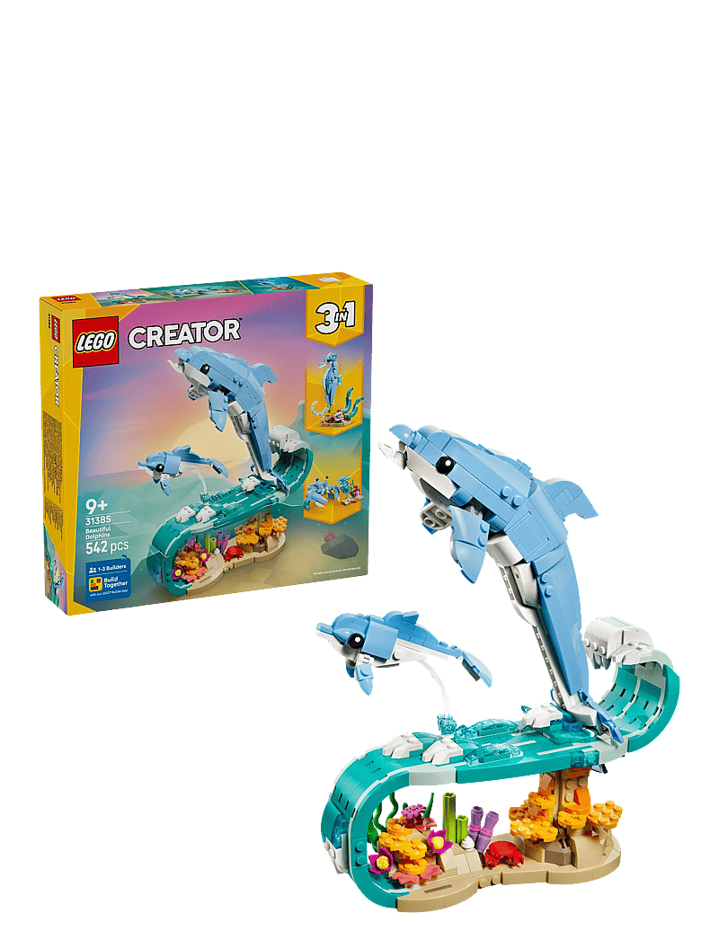 LEGO - Creator 3 in 1 Sea Animals: Beautiful Dolphins 31385 - lego creator - multi - 0