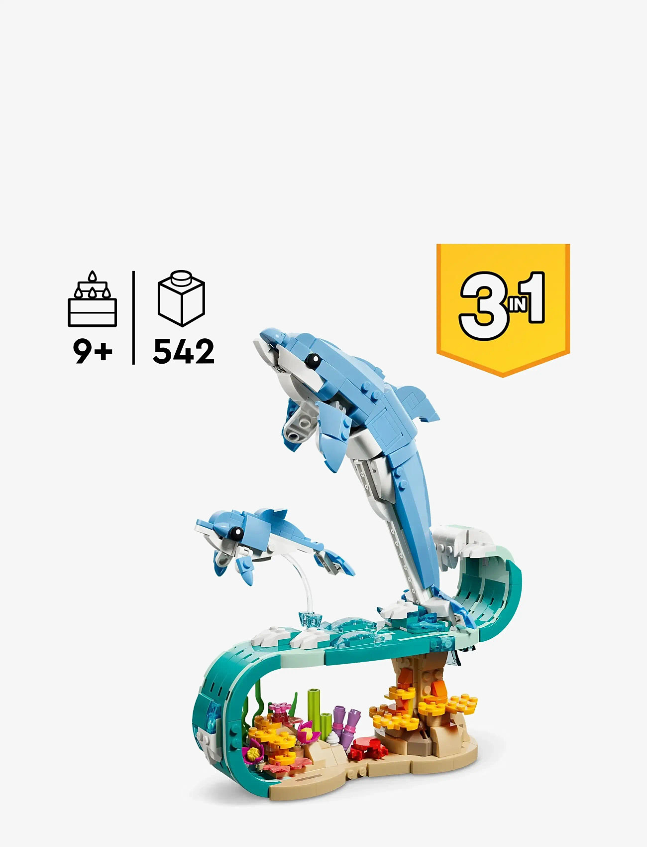 LEGO - Creator 3 in 1 Sea Animals: Beautiful Dolphins 31385 - lego creator - multi - 1