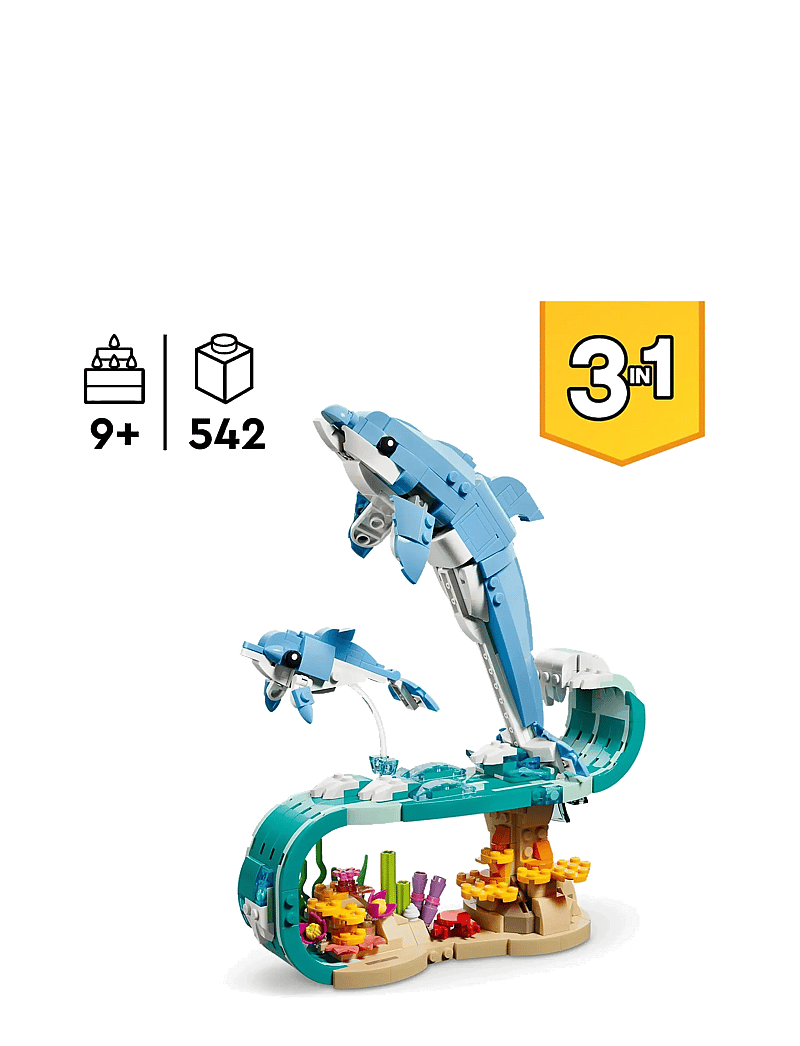 LEGO - Creator 3 in 1 Sea Animals: Beautiful Dolphins 31385 - lego creator - multi - 1