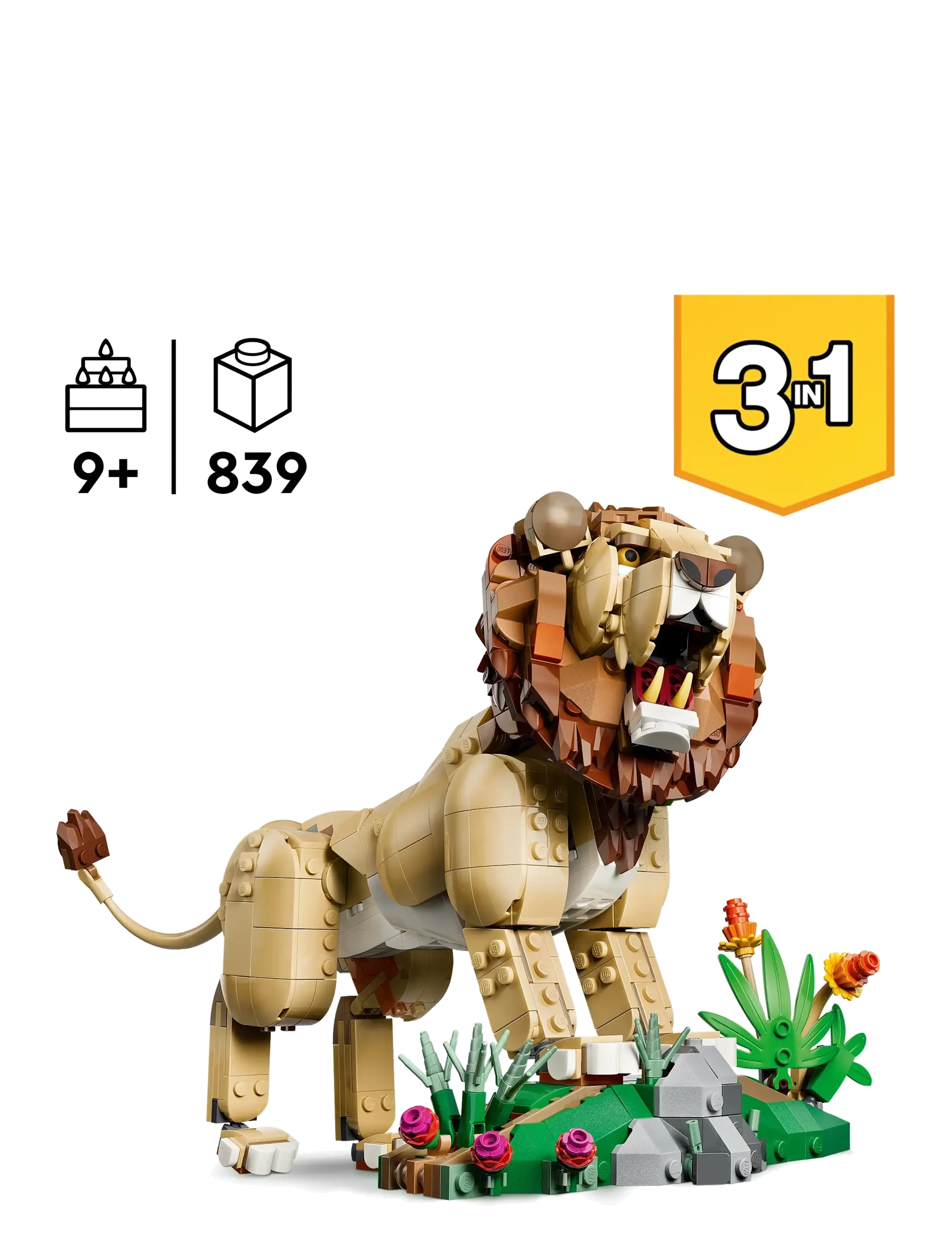 LEGO - Creator 3 in 1 Wild Animals: Majestic Lion Toy 31386 - lego creator - multi - 1