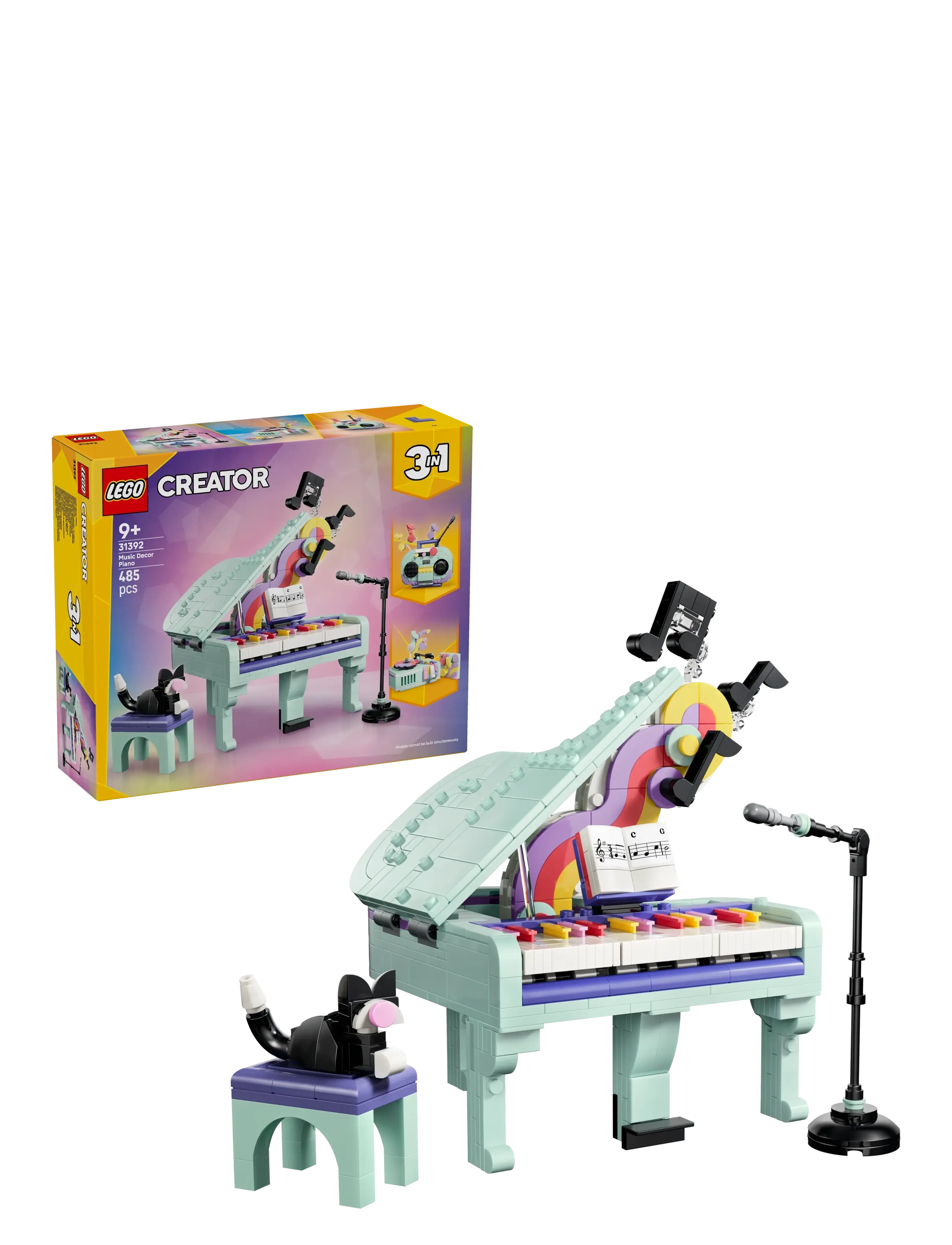 LEGO Musikpynt: Klaver Med Kat 31392, One Size, Lego Spielzeug, Blau - creator, Kinder