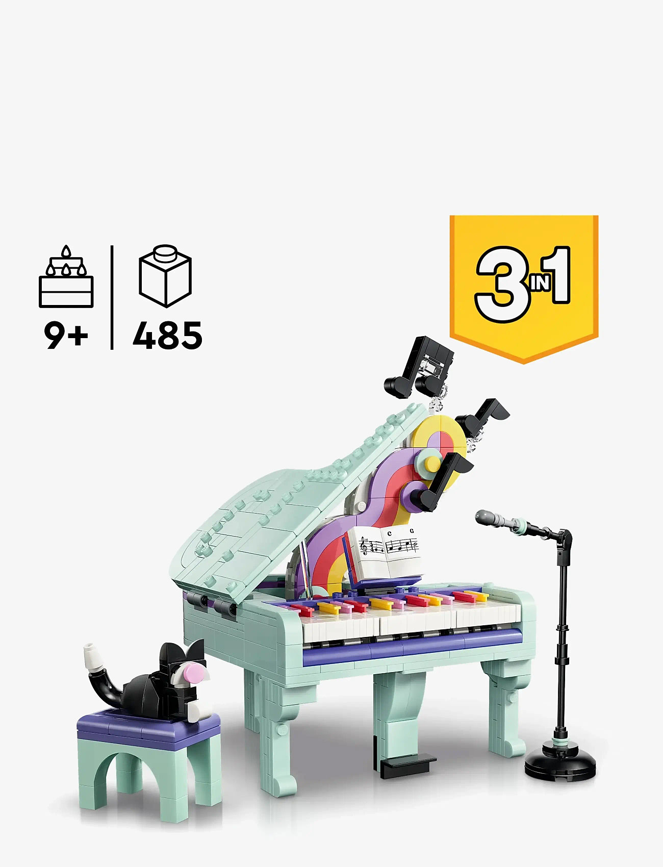 LEGO - Creator 3 in 1 Music Decor Piano with Cat 31392 - multi - 1