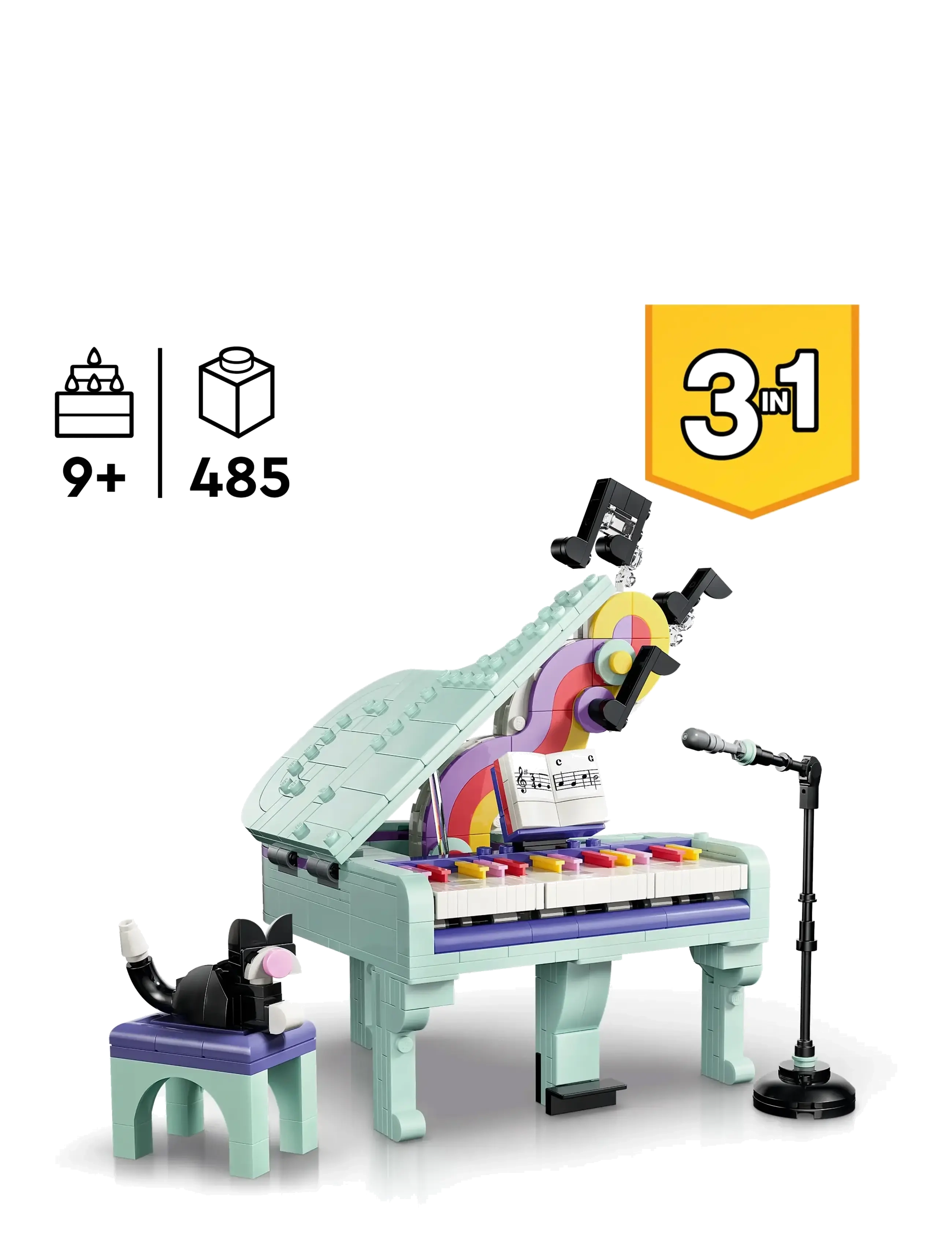 LEGO - Flygel med musikdekorationer och katt 31392 - multi - 1