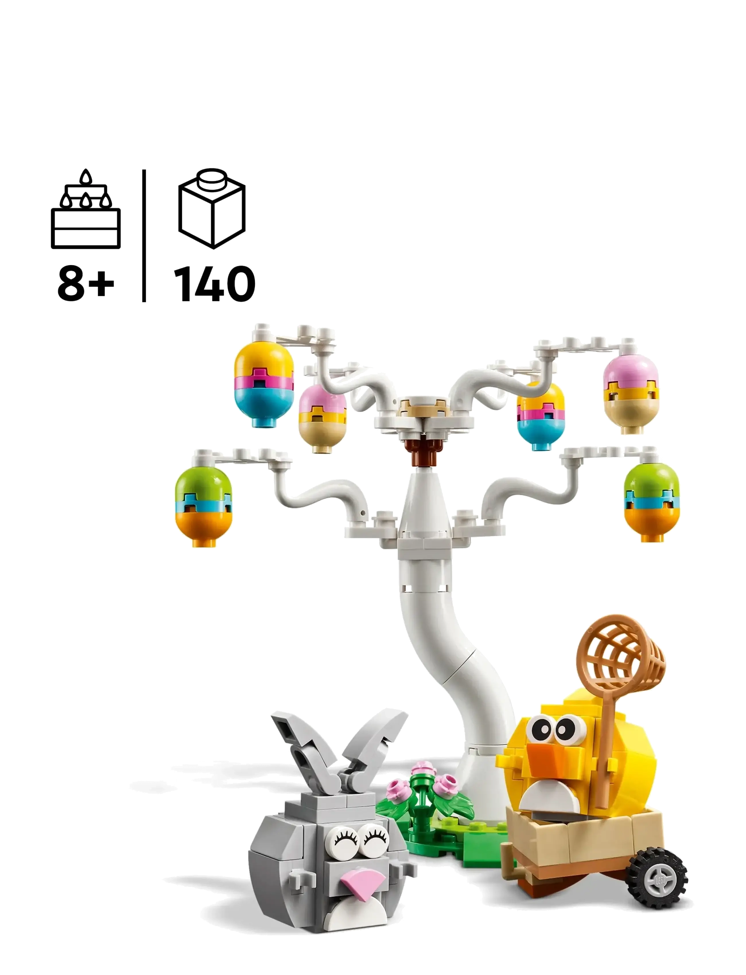 LEGO - Easter Bunny and Chick Egg Hunt Animal Toy Playset Building Kit 40808 - lego icons - multi - 1