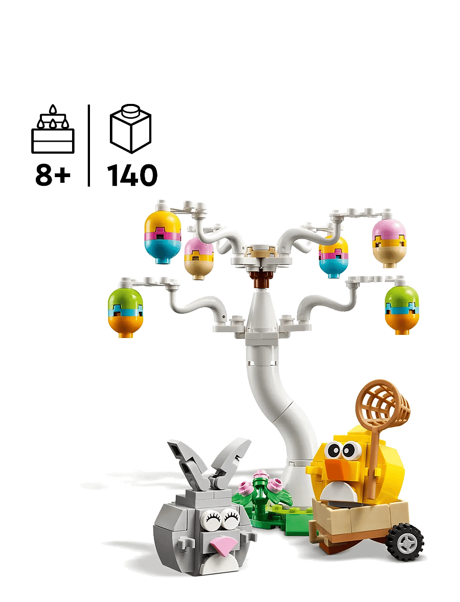 LEGO - Easter Bunny and Chick Egg Hunt Animal Toy Playset Building Kit 40808 - lego icons - multi - 1
