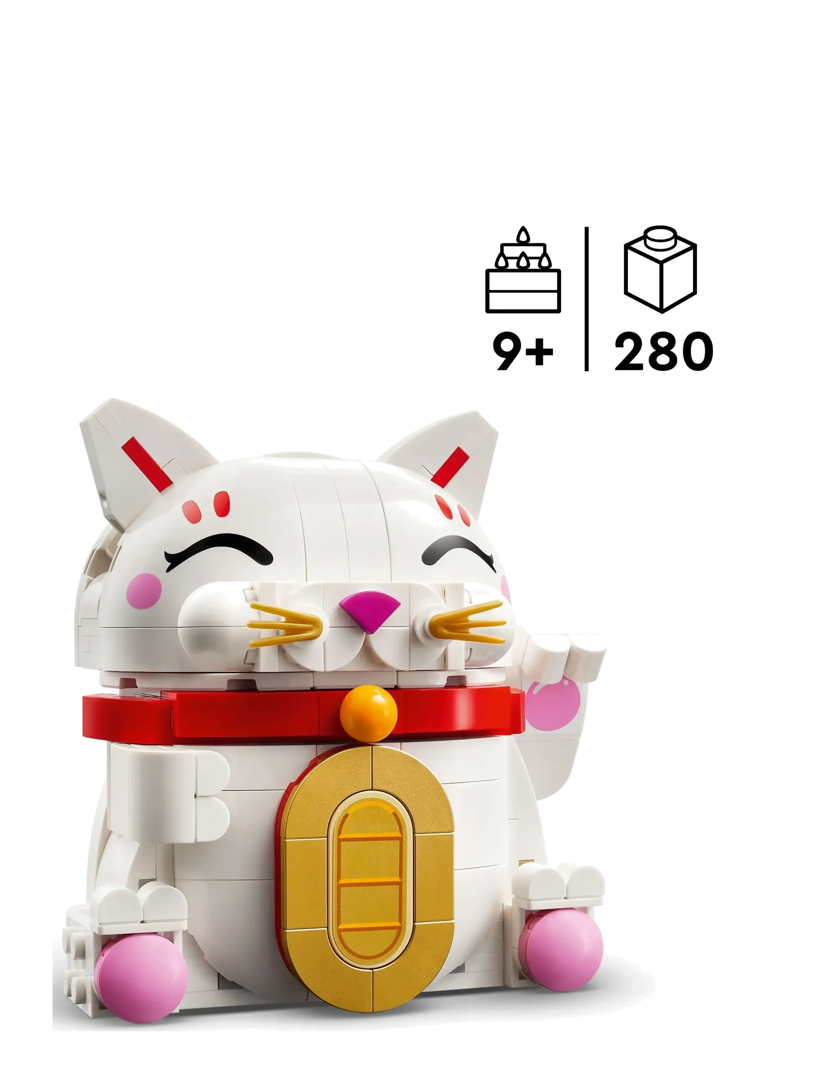 LEGO - Lucky Cat Good Luck Decor Piece Building Kit 40813 - lego icons - multi - 1