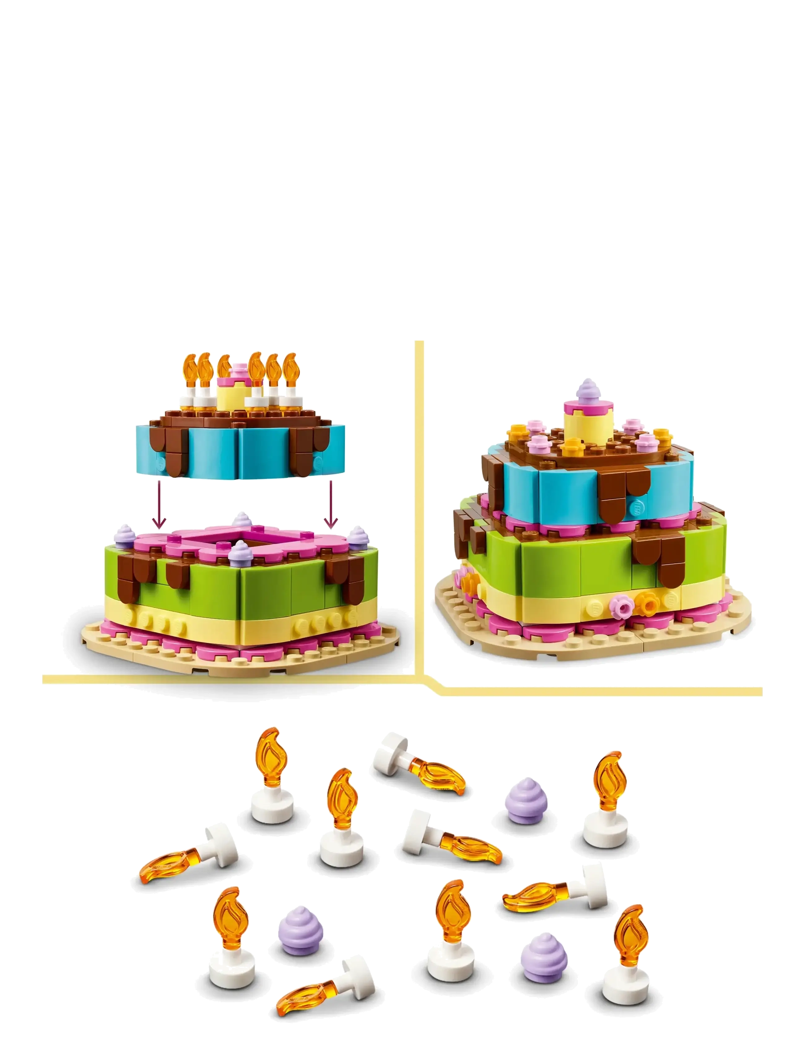 LEGO - Birthday Party Cake with Decorations, Fun Gift Set, Table Decor 40815 - lego classic - multi - 5