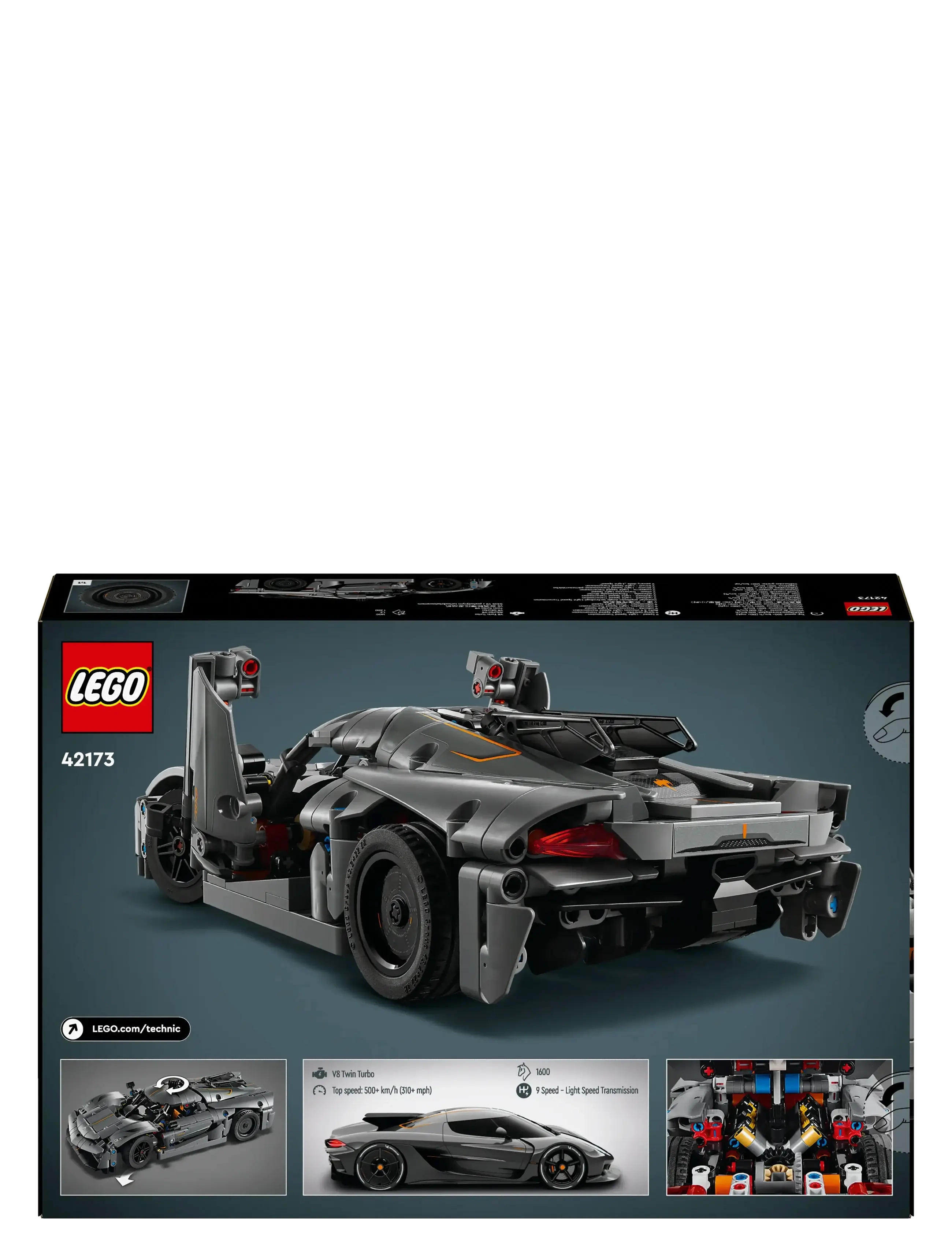 LEGO Technic Koenigsegg Jesko Absolut Grey Hypercar 42173