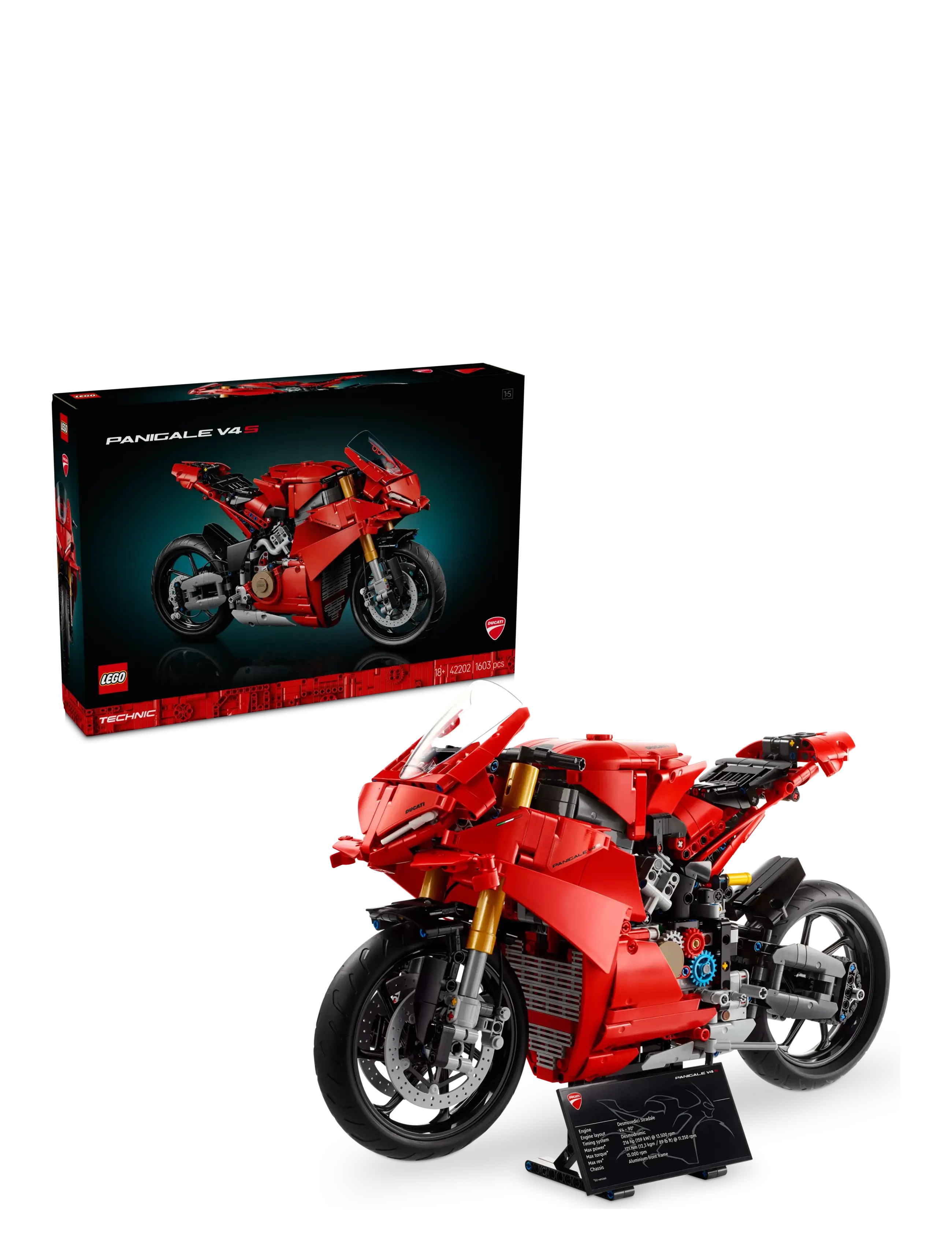 LEGO Ducati Panigale V4 S-Motorcykel 42202, One Size, Lego Spielzeug, Rot - Lego Technic, Homeware