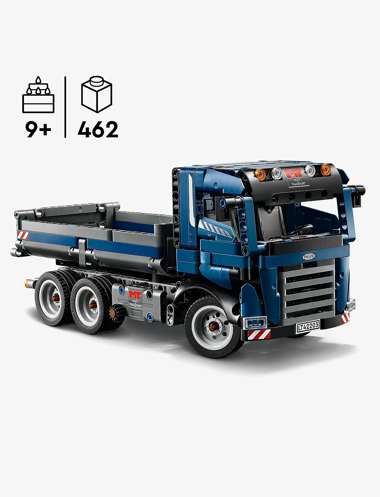 LEGO - Technic Tipping Dump Truck Toy, Blue Construction Vehicle Set 42203 - lego technic - multi - 1