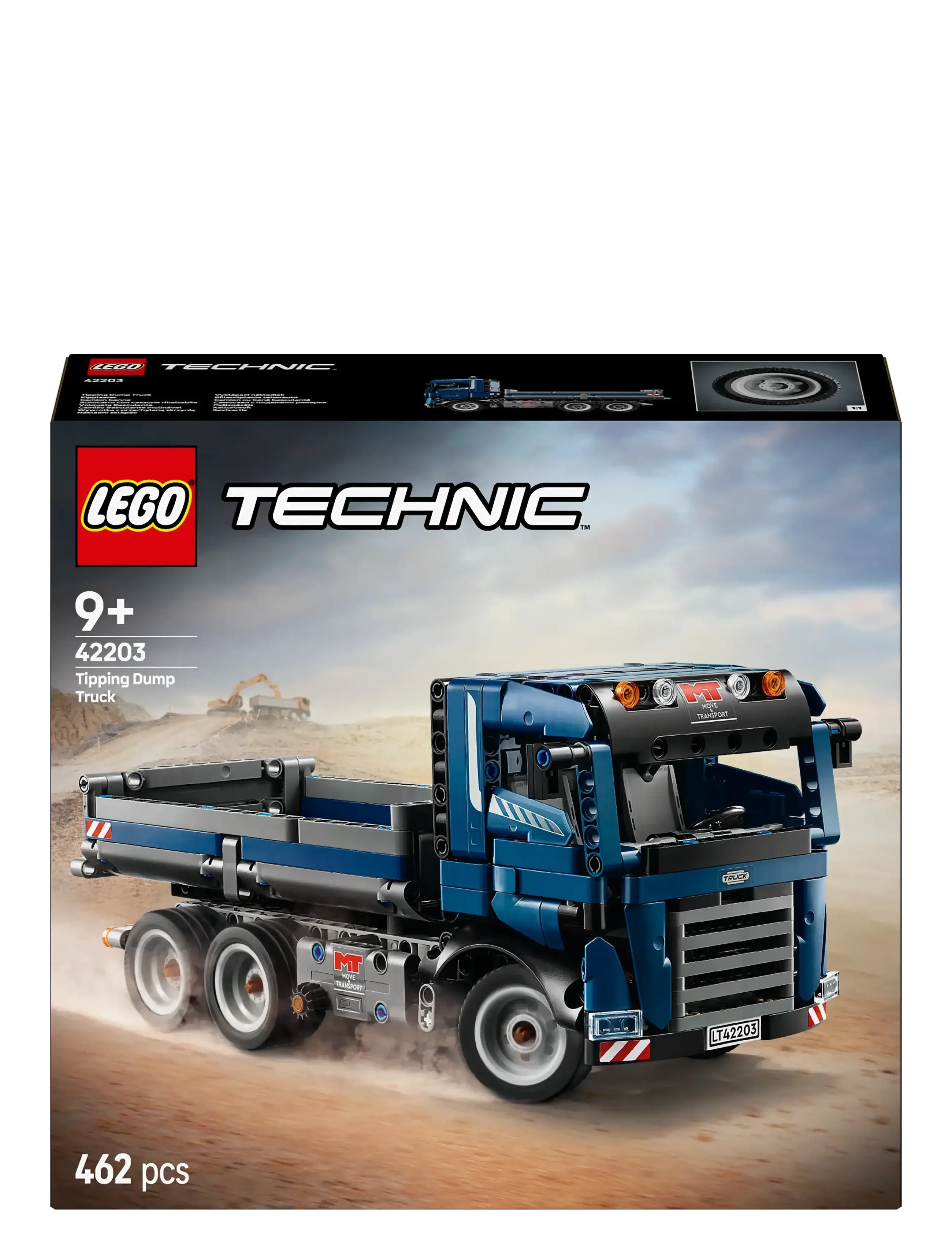 LEGO - Technic Tipping Dump Truck Toy, Blue Construction Vehicle Set 42203 - lego® technic - multi - 5