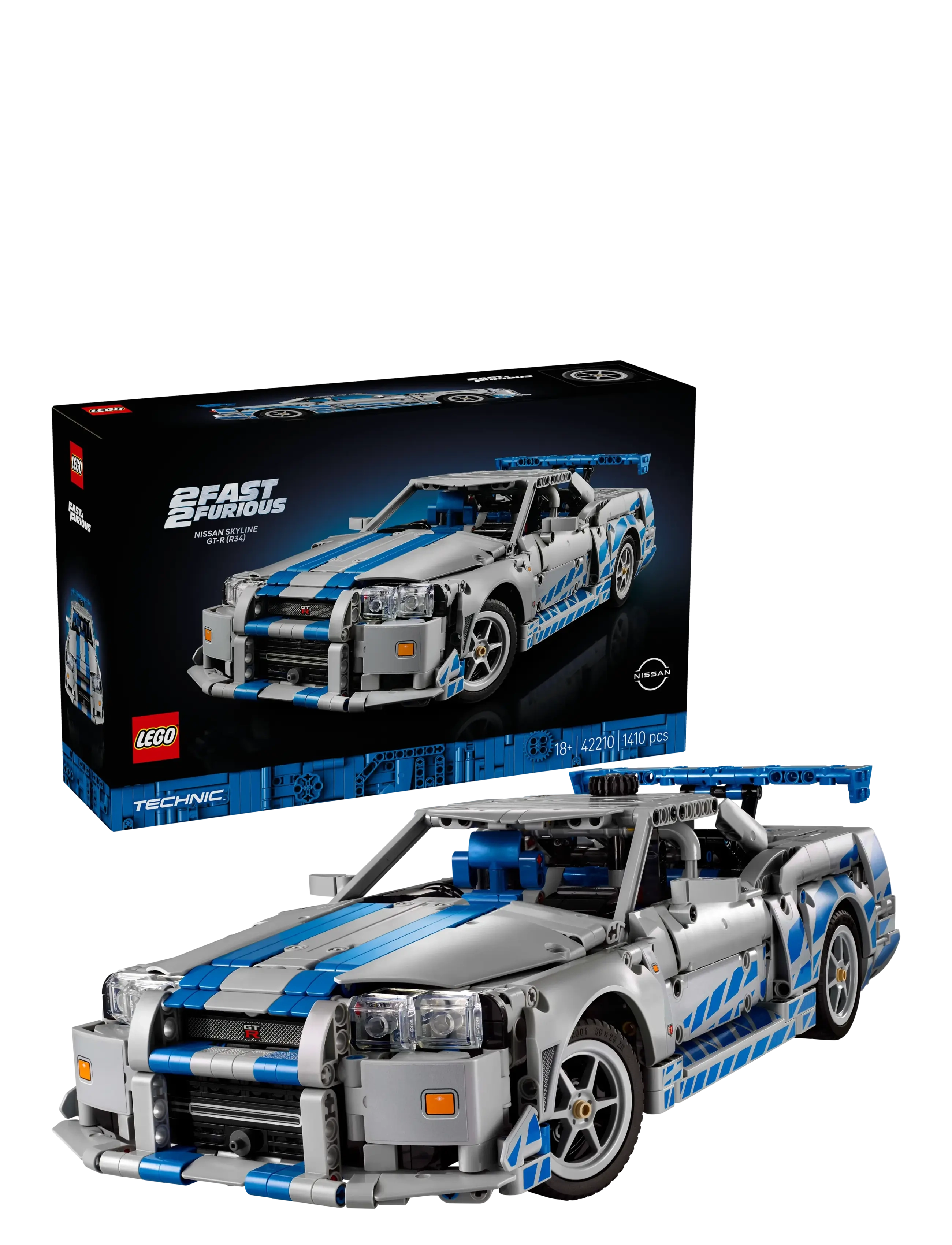 LEGO 2 Fast 2 Furious Nissan Skyline Gt-R (R34)-Bil 42210, Børn, Lego Technic, Multi/mønstret, Str: ONE SIZE