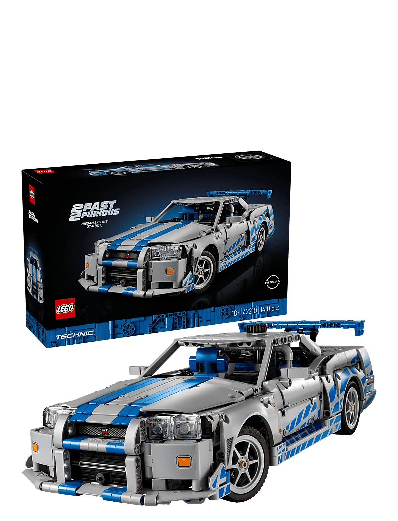 LEGO - Technic 2 Fast 2 Furious Nissan Skyline GT-R (R34) Car Model Kit 42210 - lego adults welcome - multi - 0
