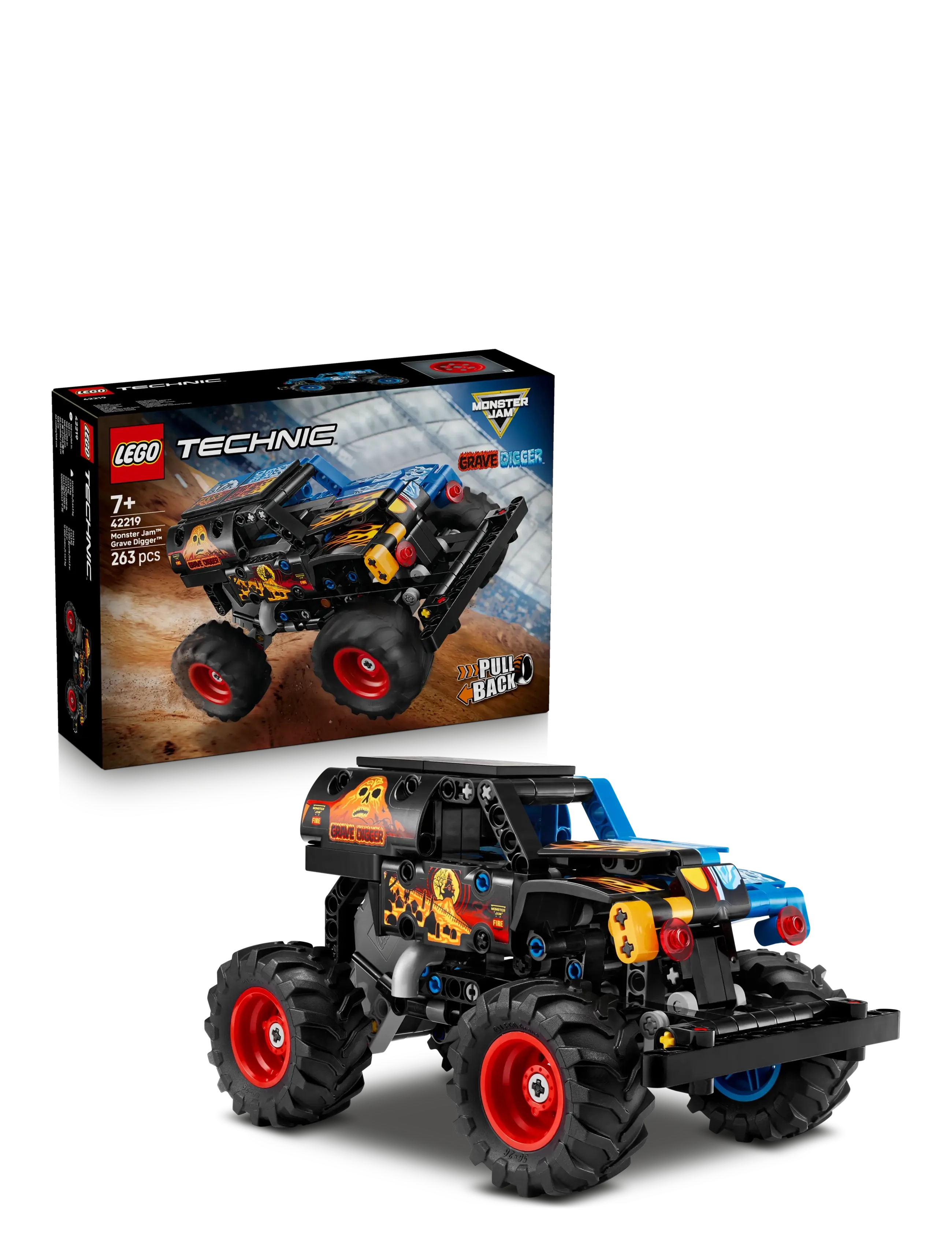 LEGO Monster Jam Grave Digger Fire And Ice 42219, Børn, Lego Technic, Sort, Str: ONE SIZE
