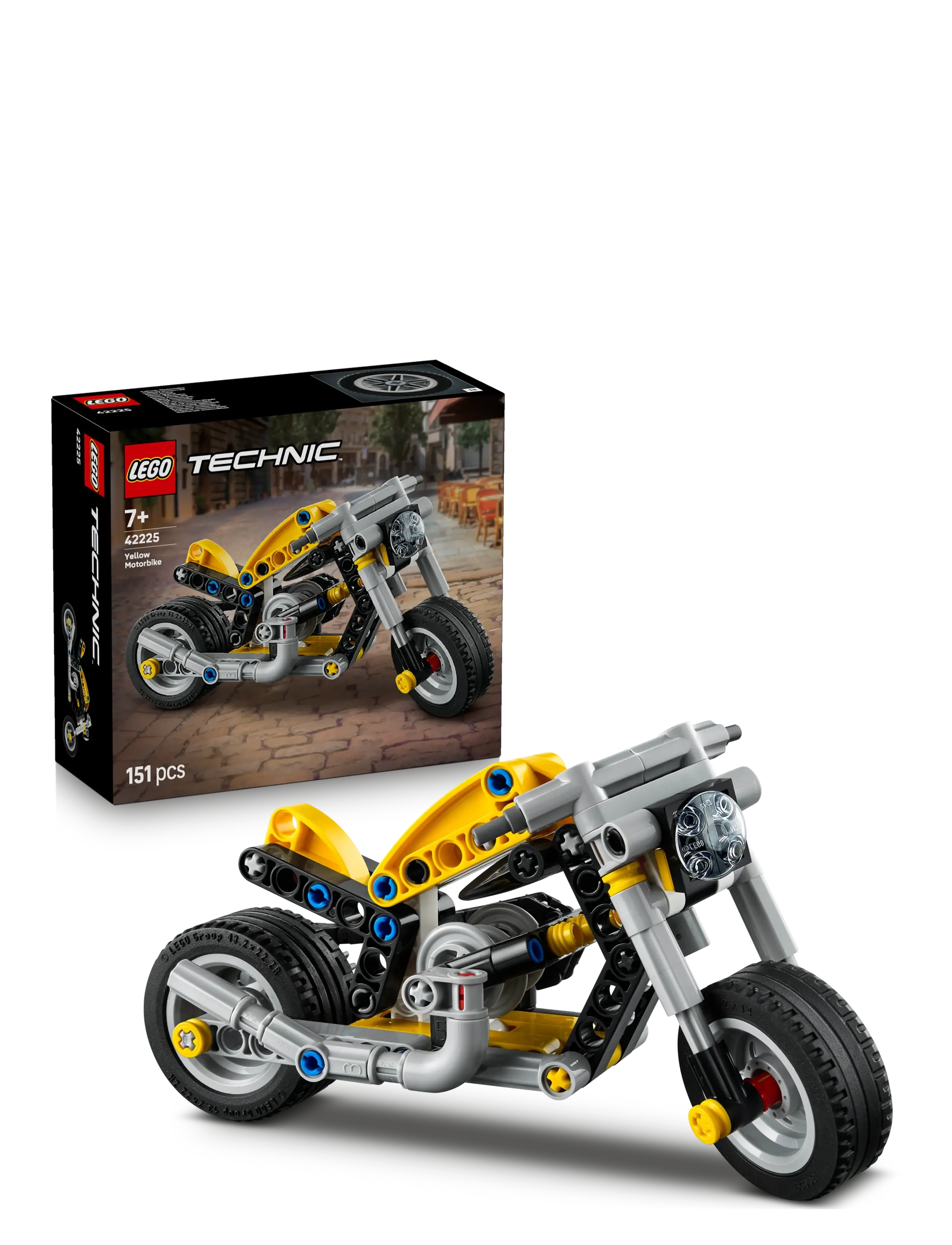 LEGO Gul Motorcykel 42225, One Size, Yellow, Lego Legetøj > Lego Technic, Børn