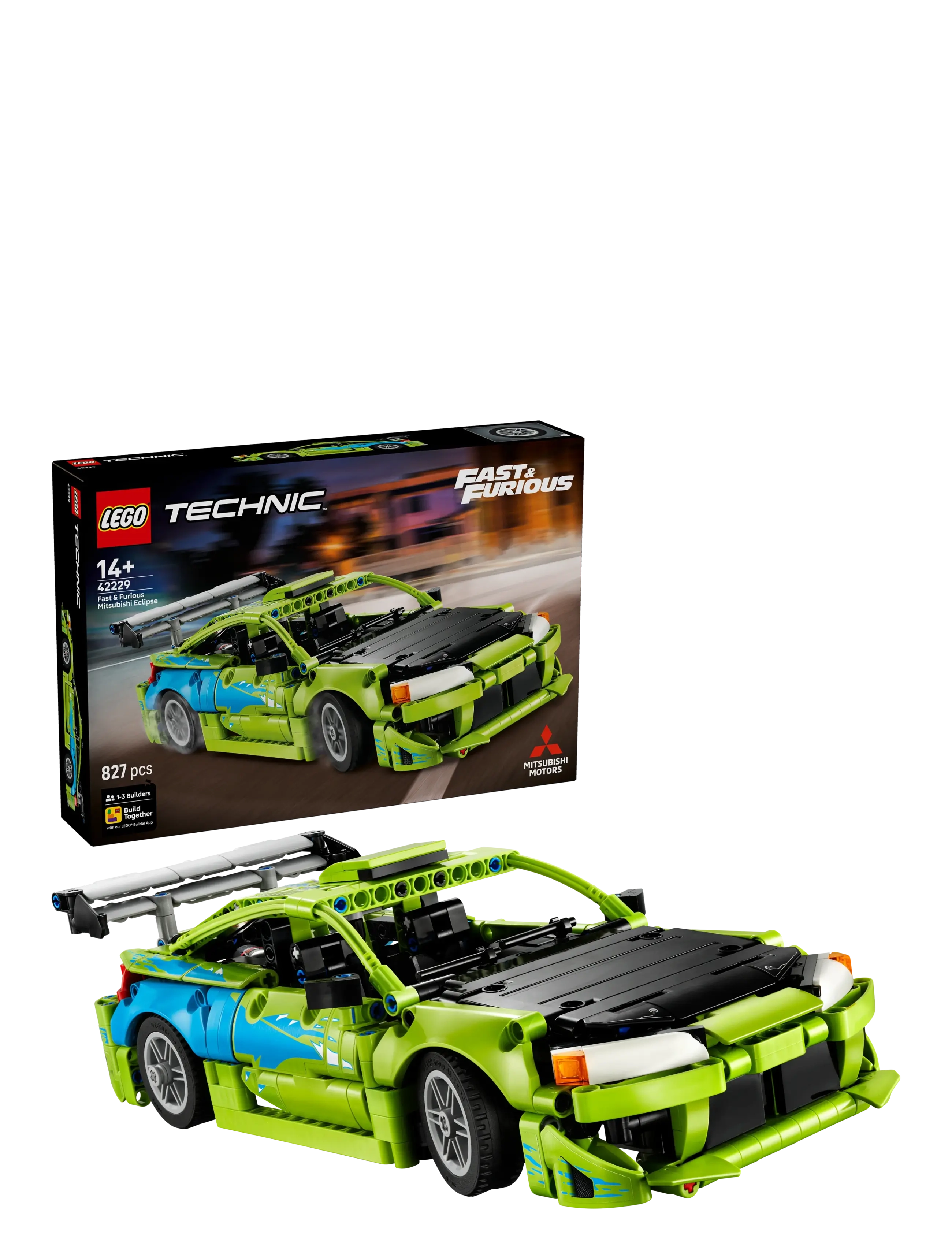 LEGO Fast And Furious Mitsubishi Eclipse-Bil 42229, One Size, Lego Spielzeug, Grün - Technic, Homeware