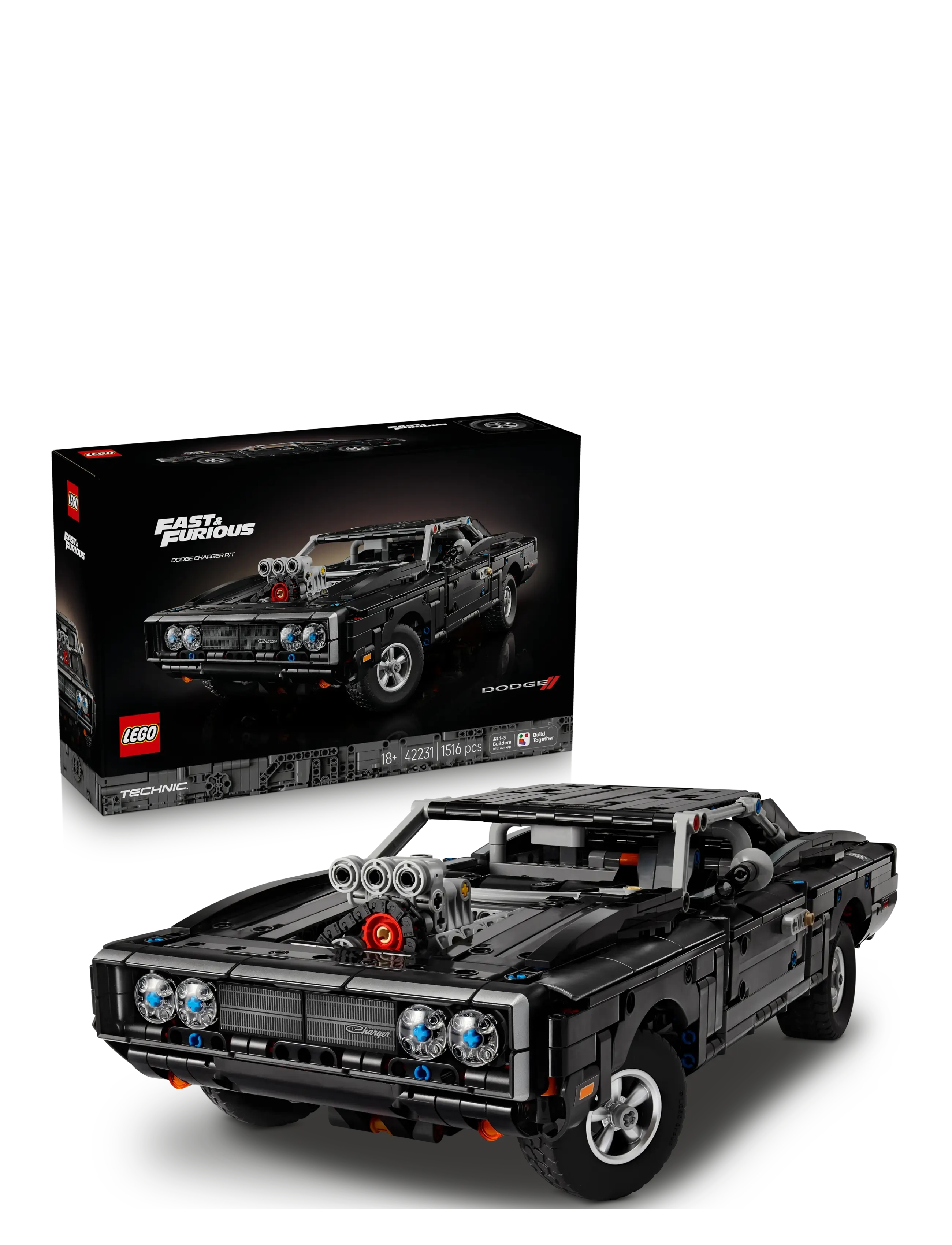 LEGO Fast And Furious Dodge Charger R/T-Bil 42231, Børn, Lego Technic, Sort, Str: ONE SIZE