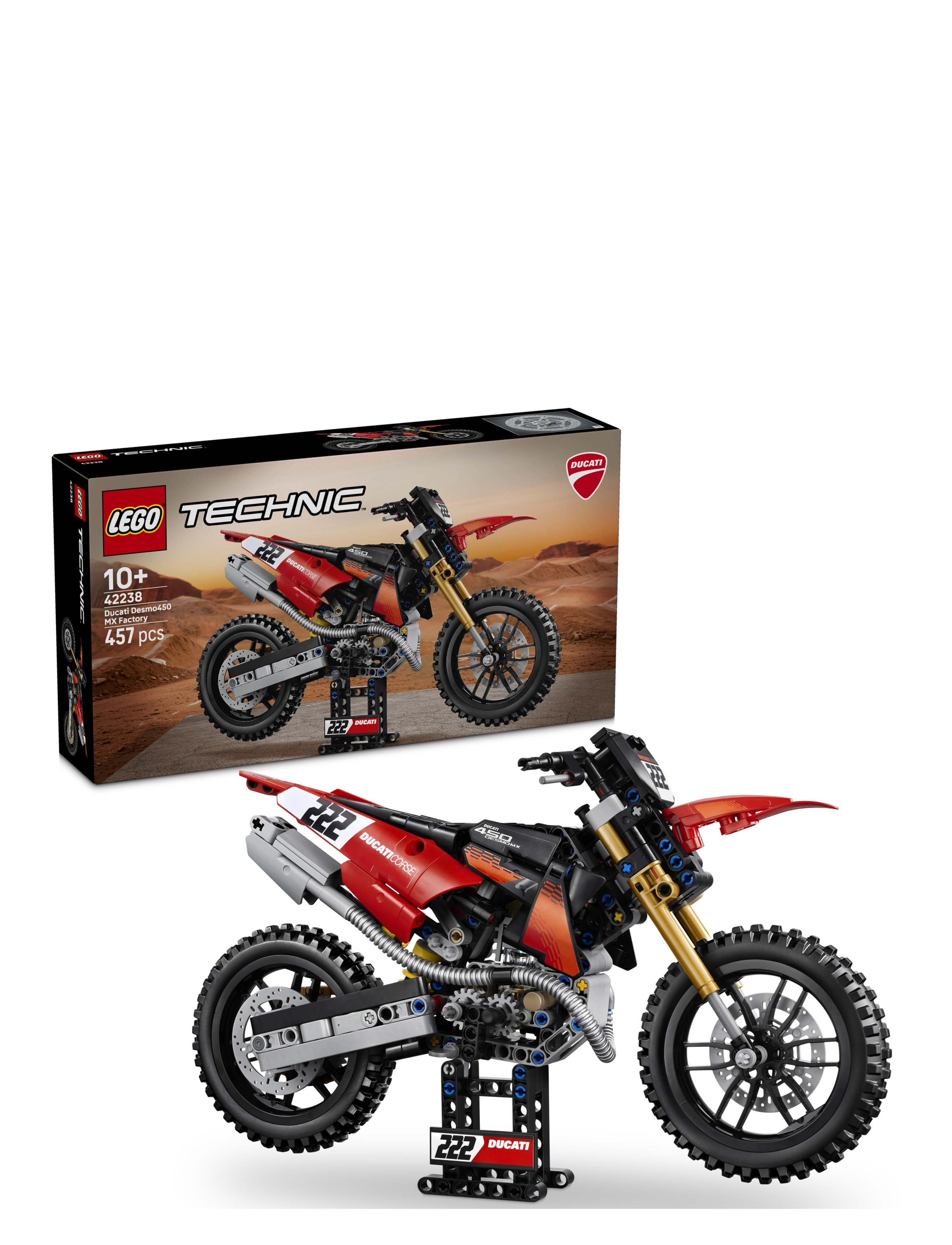 LEGO Ducati Desmo450 Mx Factory-Motorcykel 42238, One Size, Building Sets & Blocks, Rot - Sets, Kinder
