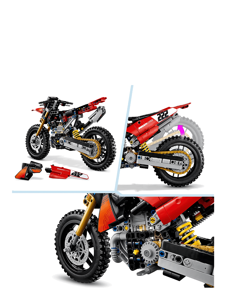 LEGO - Technic Ducati Desmo450 MX Factory Motorcycle 42238 - lego technic - multi - 4