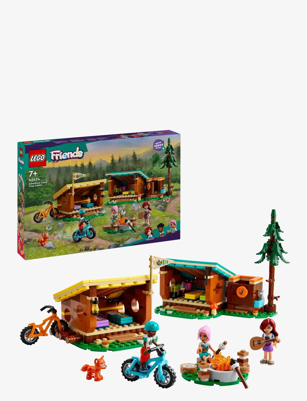 LEGO - Friends Adventure Camp Cosy Cabins Camping Toy 42624 - lego friends - multi - 0