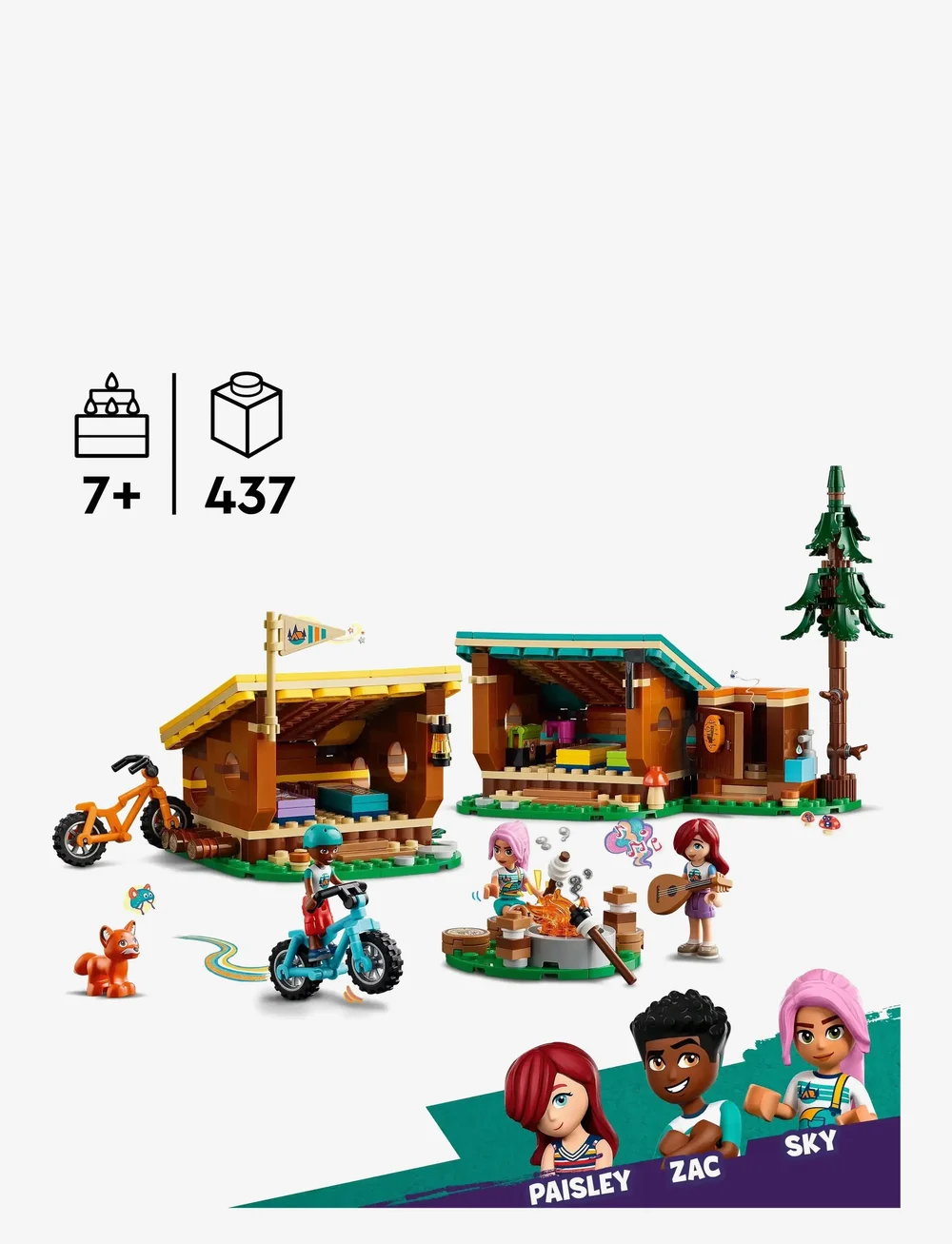 LEGO - Friends Adventure Camp Cosy Cabins Camping Toy 42624 - lego friends - multi - 1