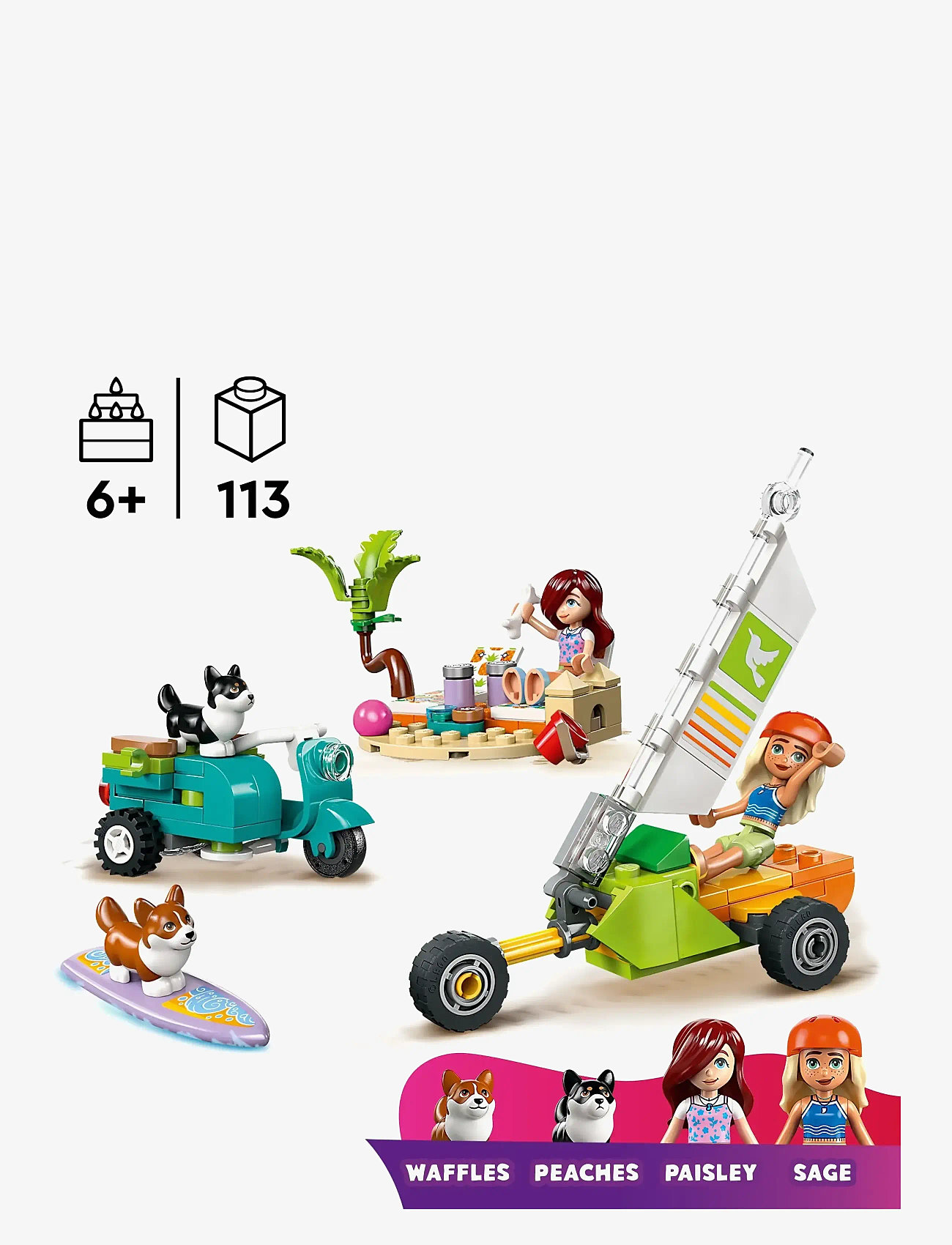 LEGO - Friends Surfing Dogs and Scooter Adventure Building Toy 42641 - lego friends - multi - 1