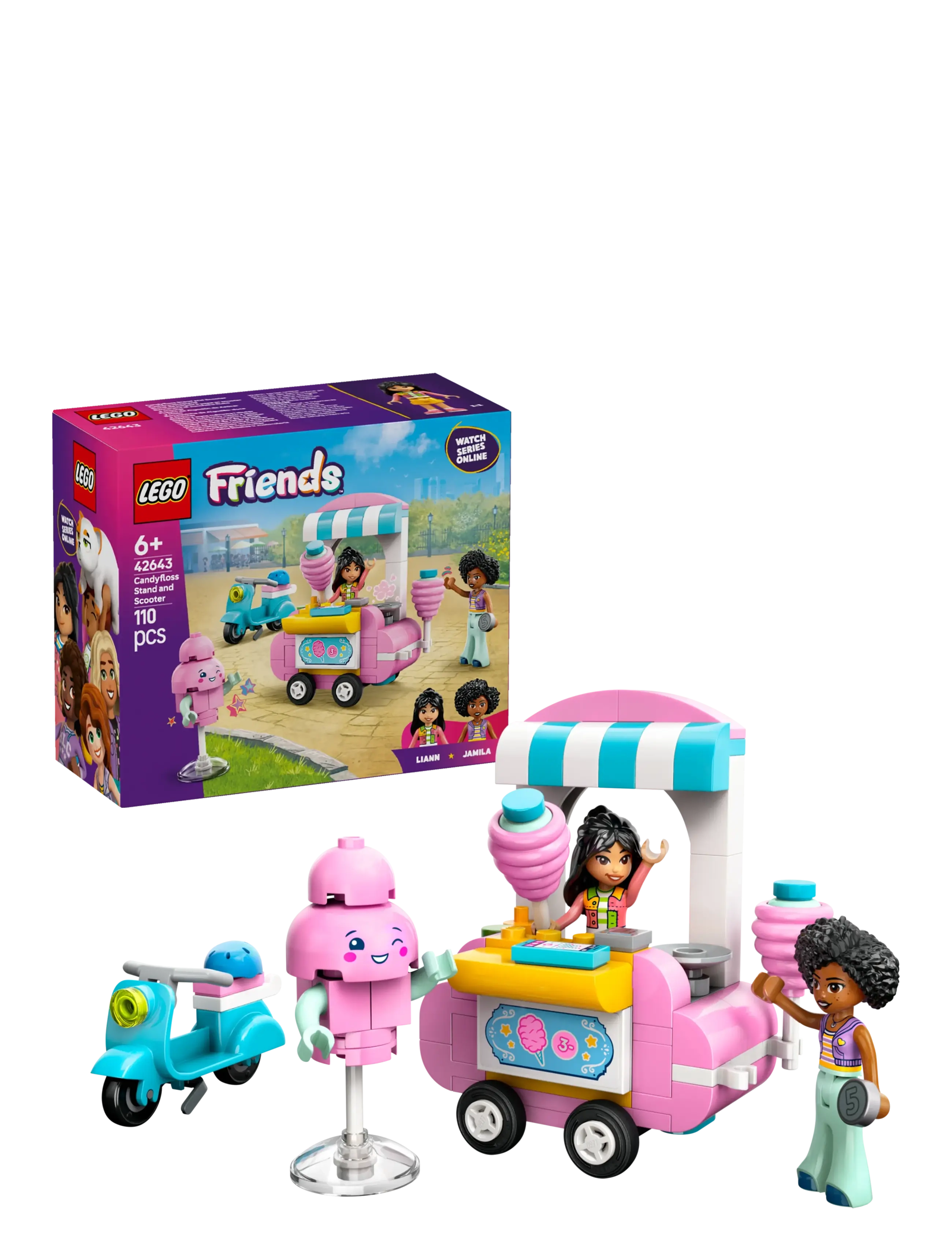 Friends Candyfloss Stand and Scooter Toy Pretend-Play Set 42643 - MULTI